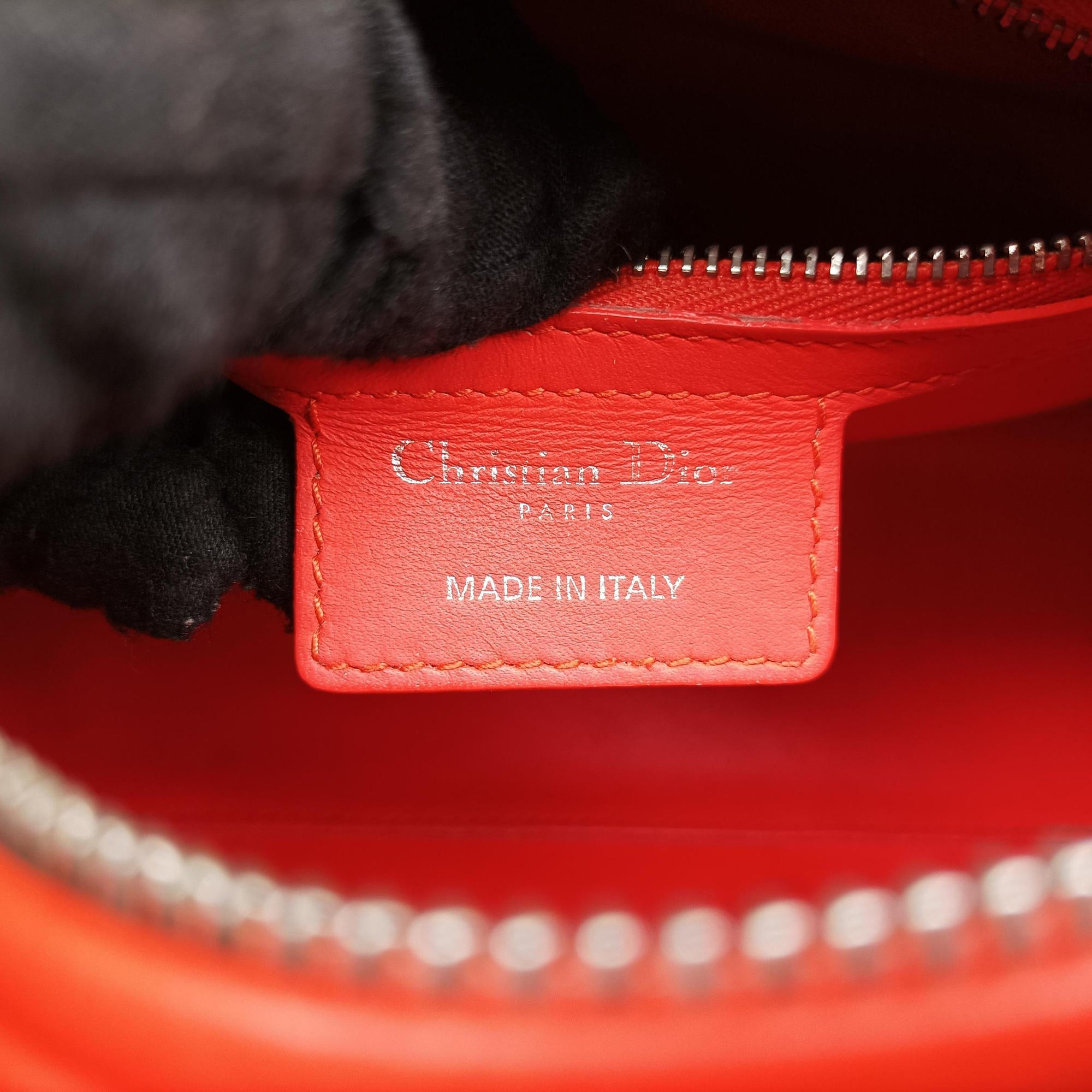 Pre-owned Christian Dior Lady Dior orange Leather  shoulderbag | stylenewstar