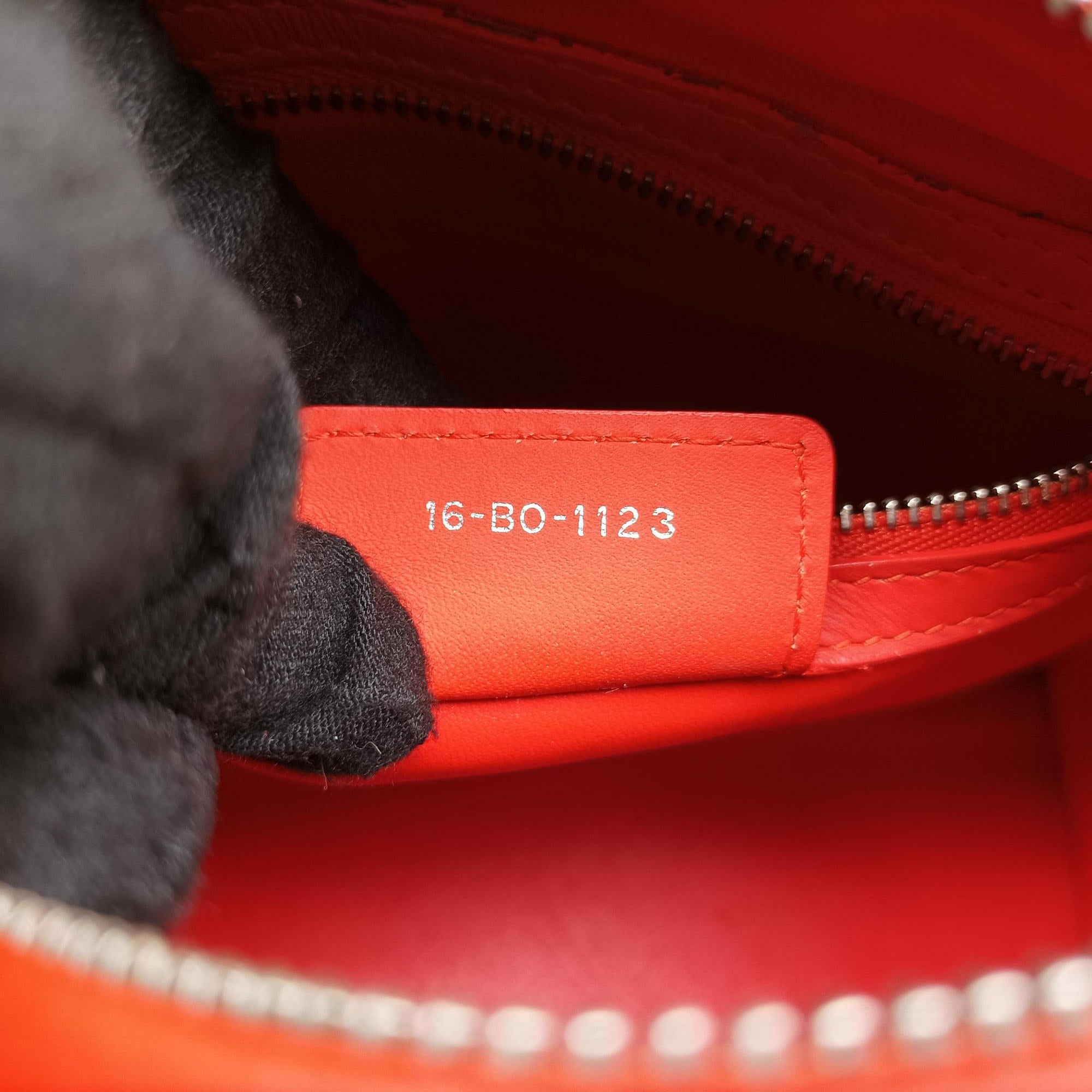 Pre-owned Christian Dior Lady Dior orange Leather  shoulderbag | stylenewstar