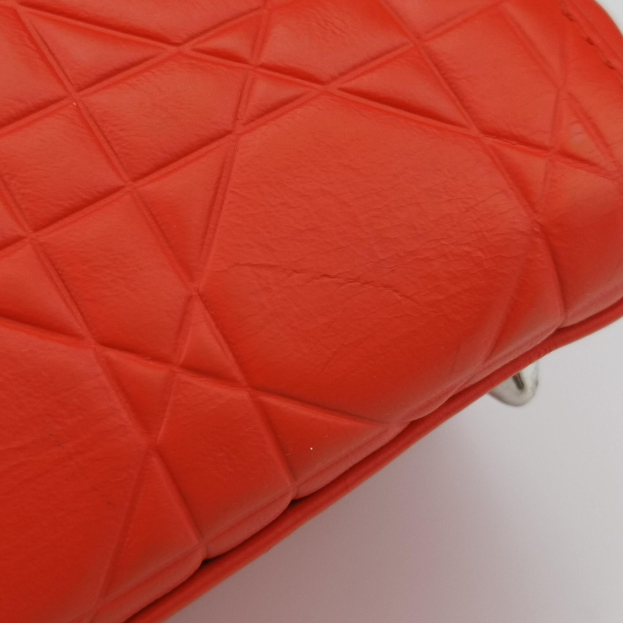 Pre-owned Christian Dior Lady Dior orange Leather  shoulderbag | stylenewstar