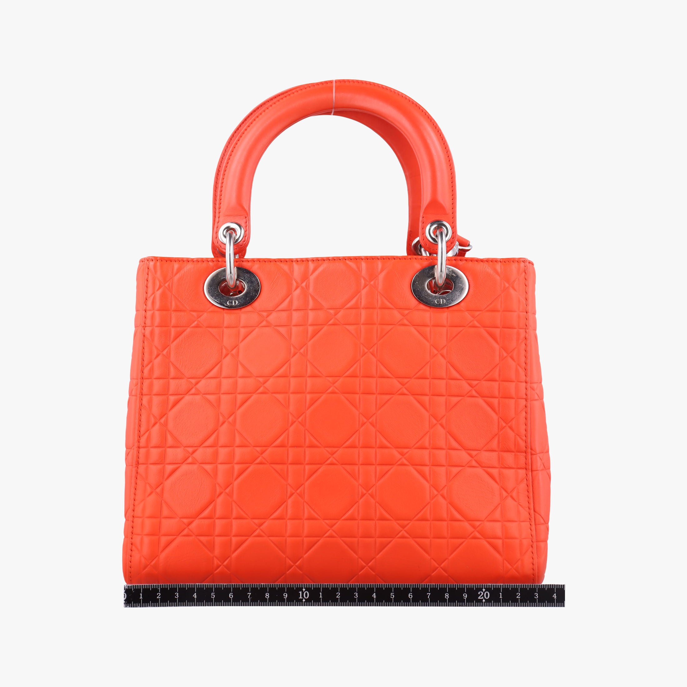 Pre-owned Christian Dior Lady Dior orange Leather  shoulderbag | stylenewstar