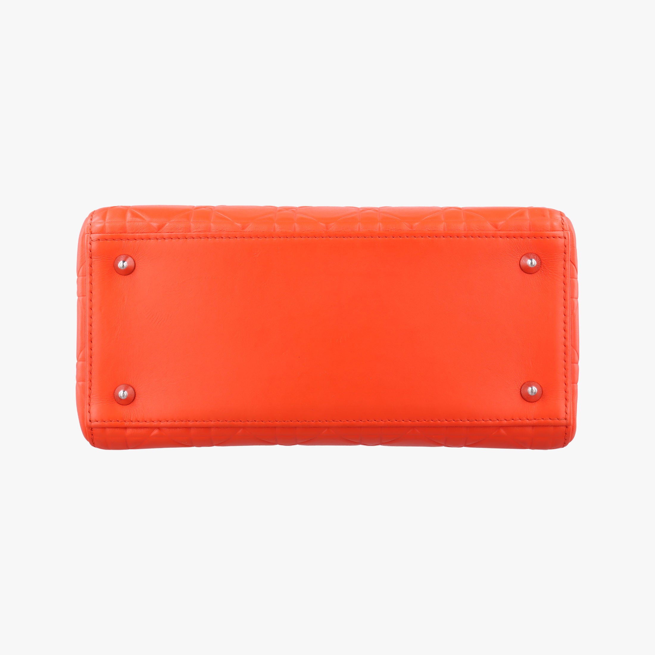 Pre-owned Christian Dior Lady Dior orange Leather  shoulderbag | stylenewstar