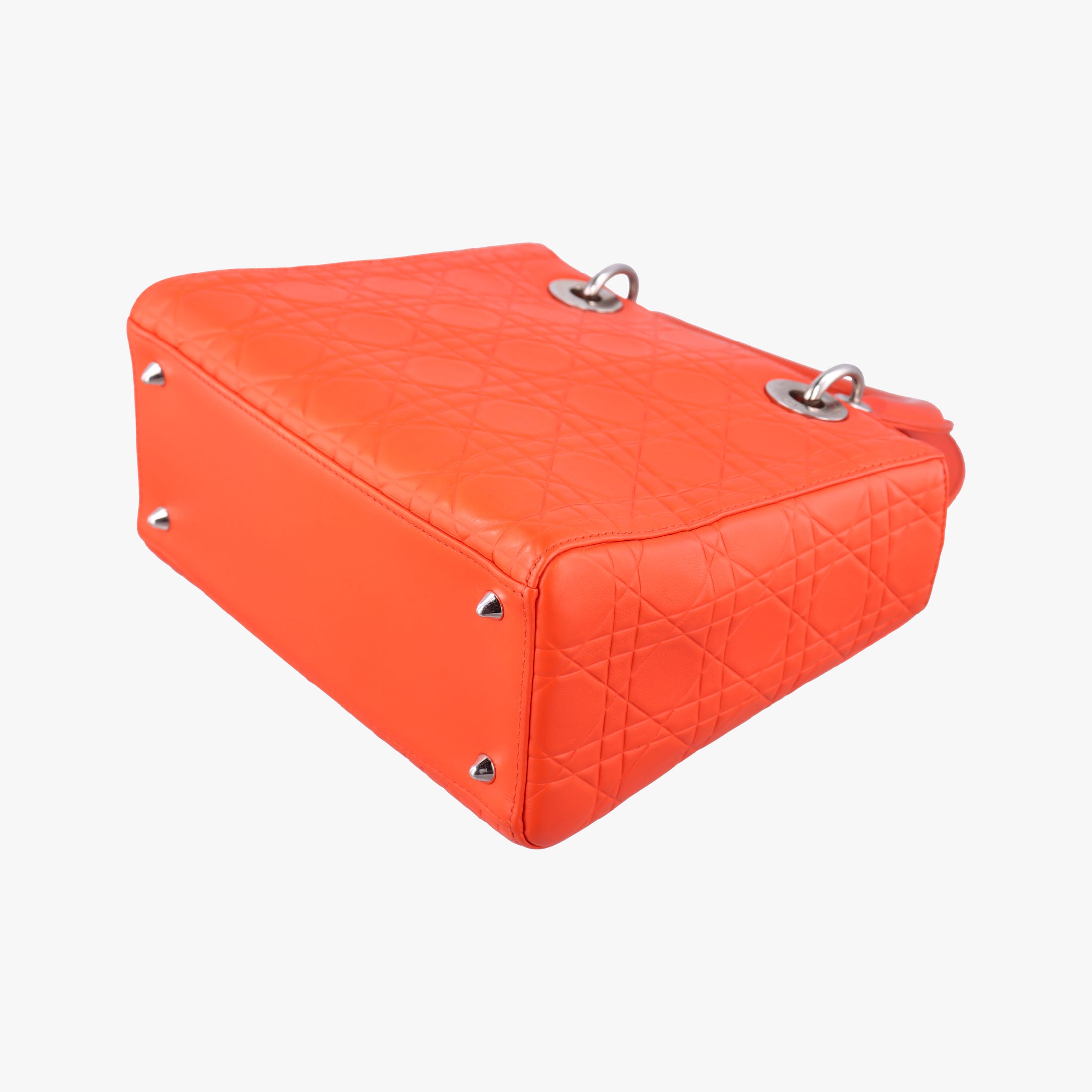Pre-owned Christian Dior Lady Dior orange Leather  shoulderbag | stylenewstar