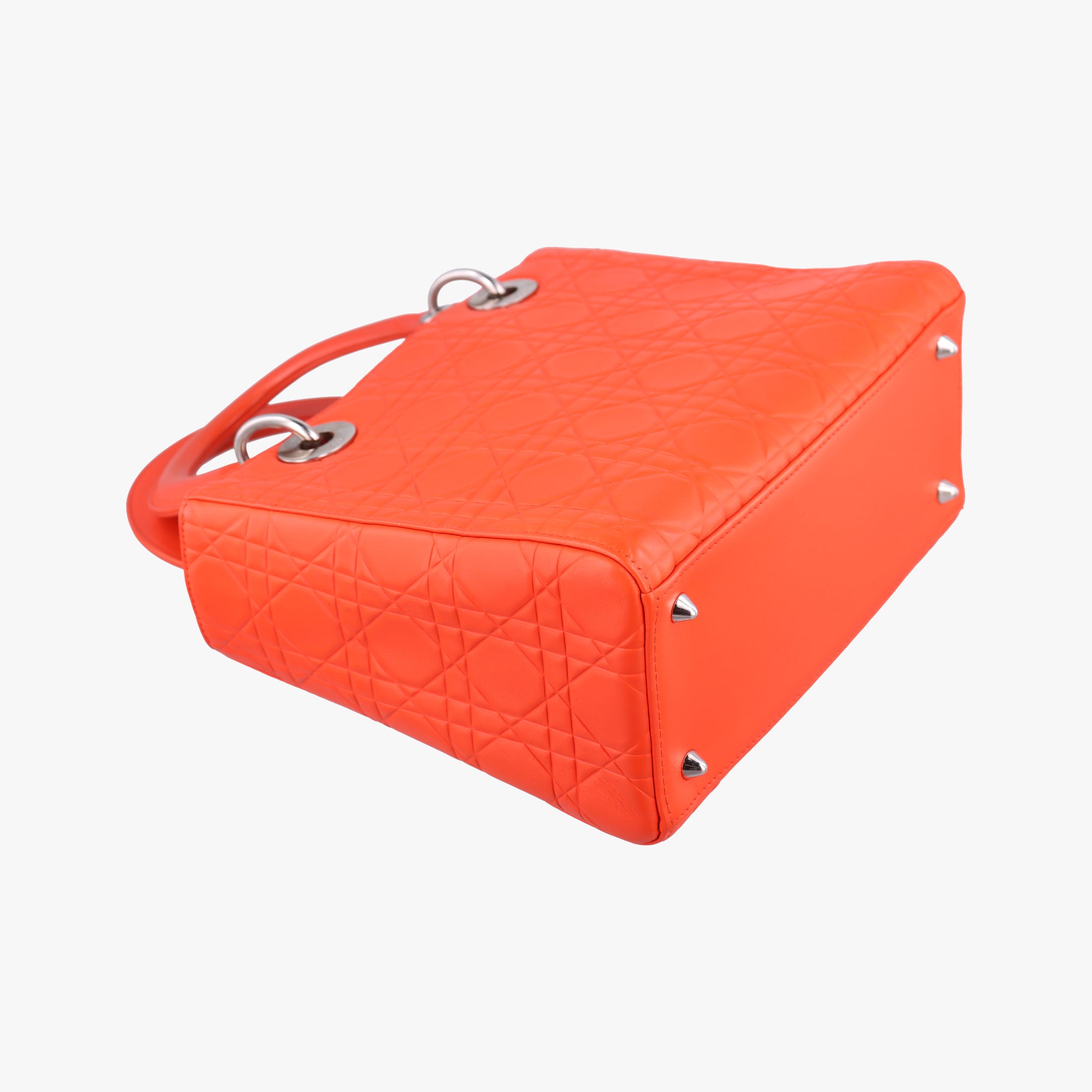 Pre-owned Christian Dior Lady Dior orange Leather  shoulderbag | stylenewstar