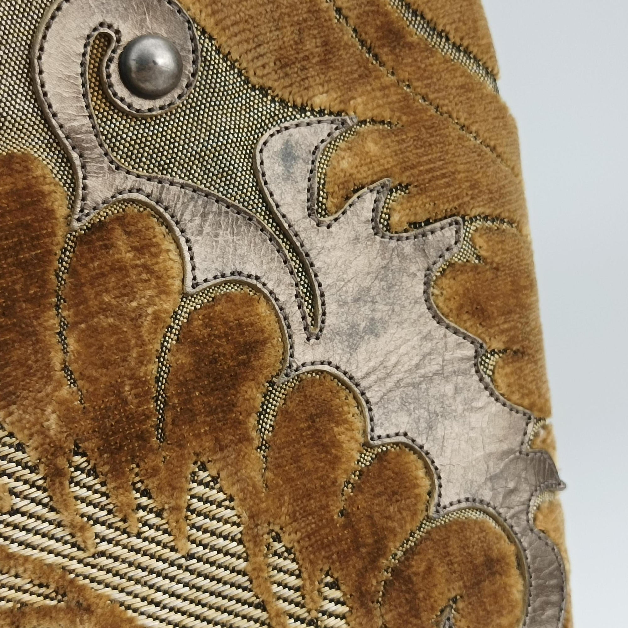 Secondhand Dolce & Gabbana  Embellished Brocade Knee-High Boots Gold and Beige Tones Jacquard  boots | stylenewstar