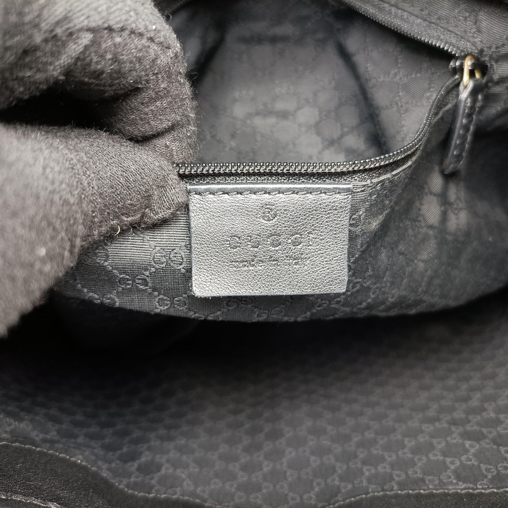 Secondhand Gucci Jackie Black x beige canvas×leather 92735 shoulderbag | stylenewstar