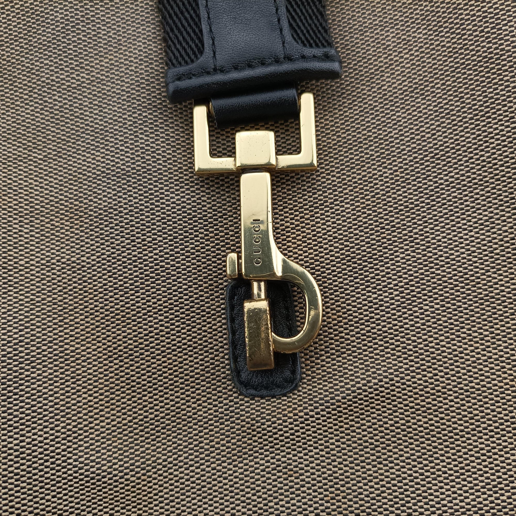 Secondhand Gucci Jackie Black x beige canvas×leather 92735 shoulderbag | stylenewstar