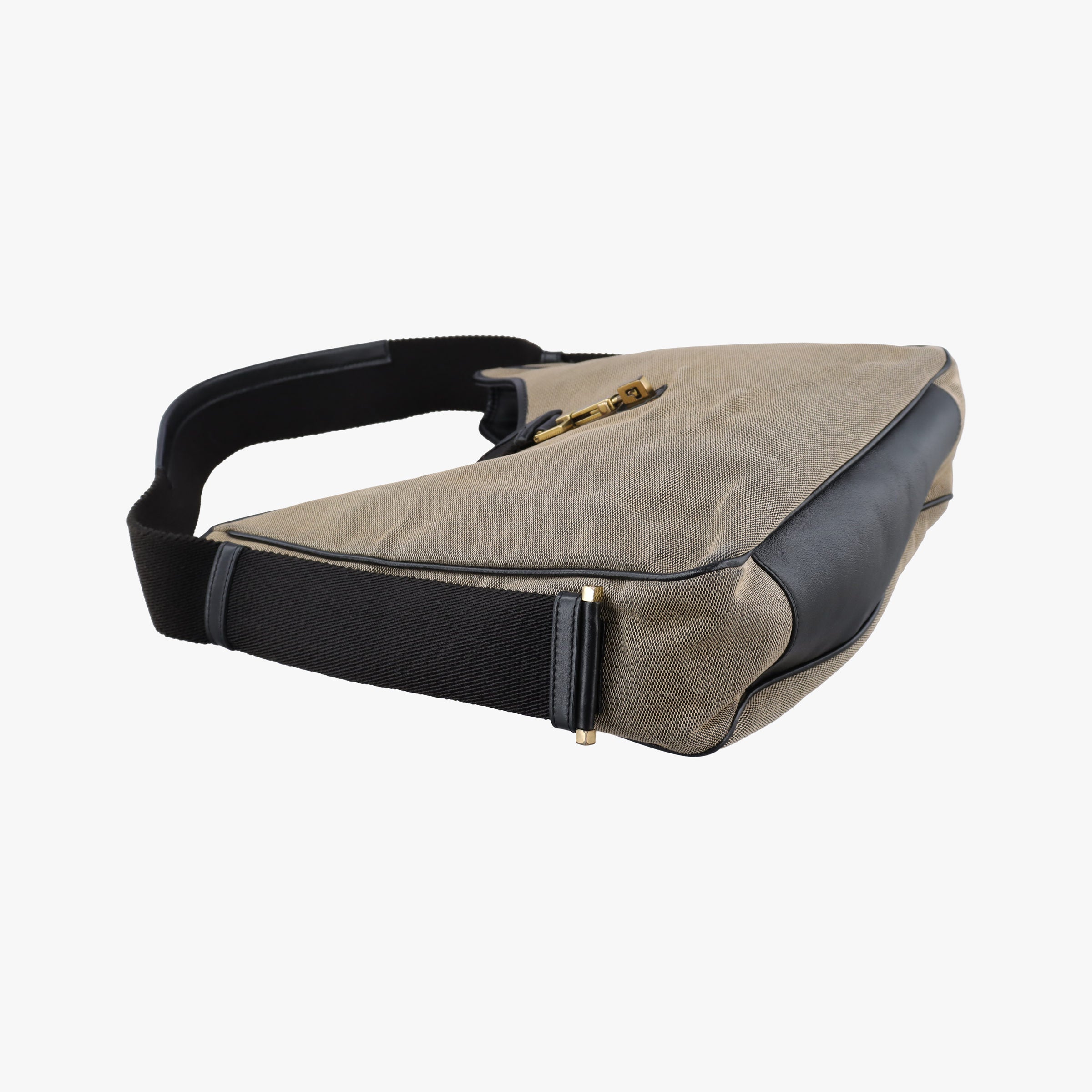 Secondhand Gucci Jackie Black x beige canvas×leather 92735 shoulderbag | stylenewstar