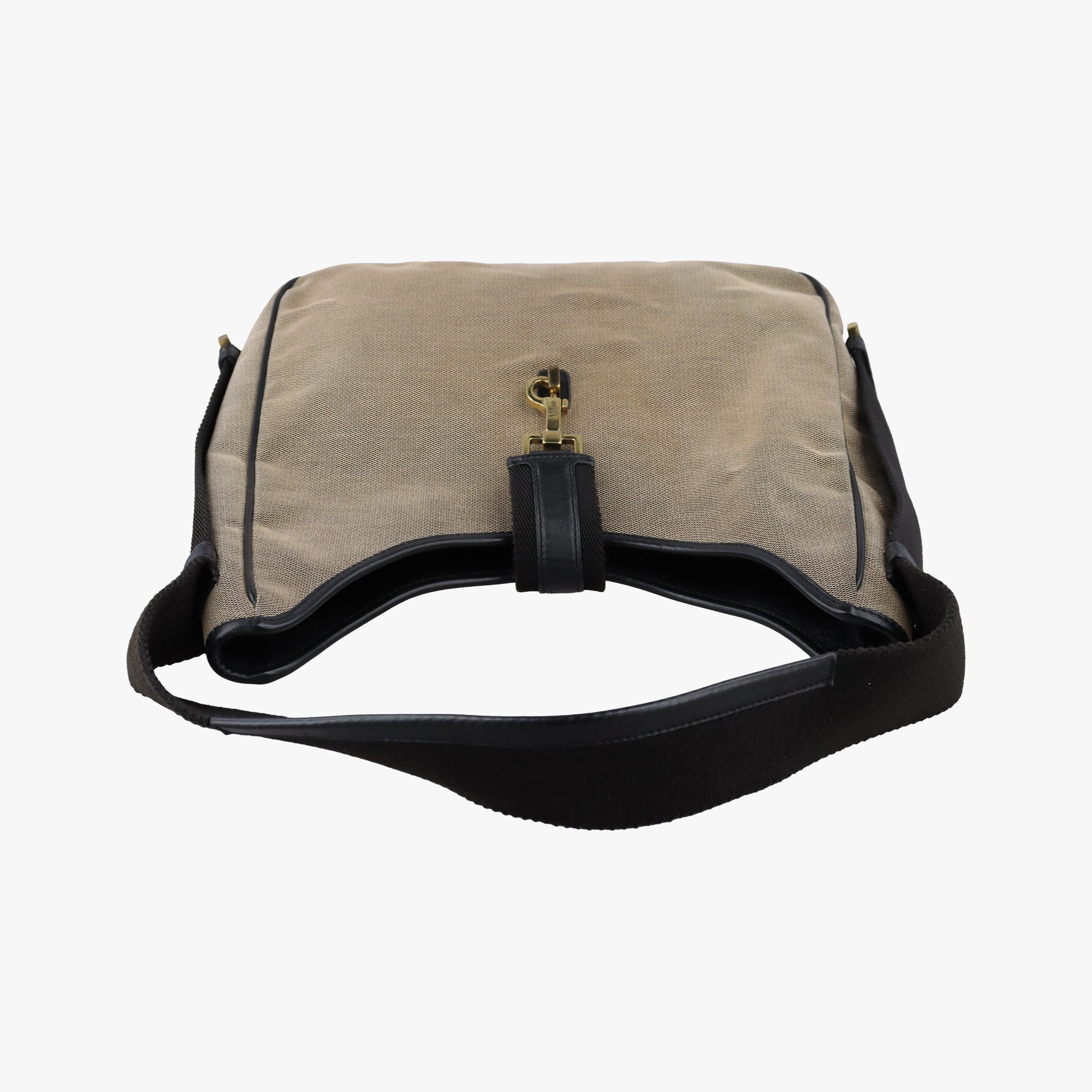 Secondhand Gucci Jackie Black x beige canvas×leather 92735 shoulderbag | stylenewstar