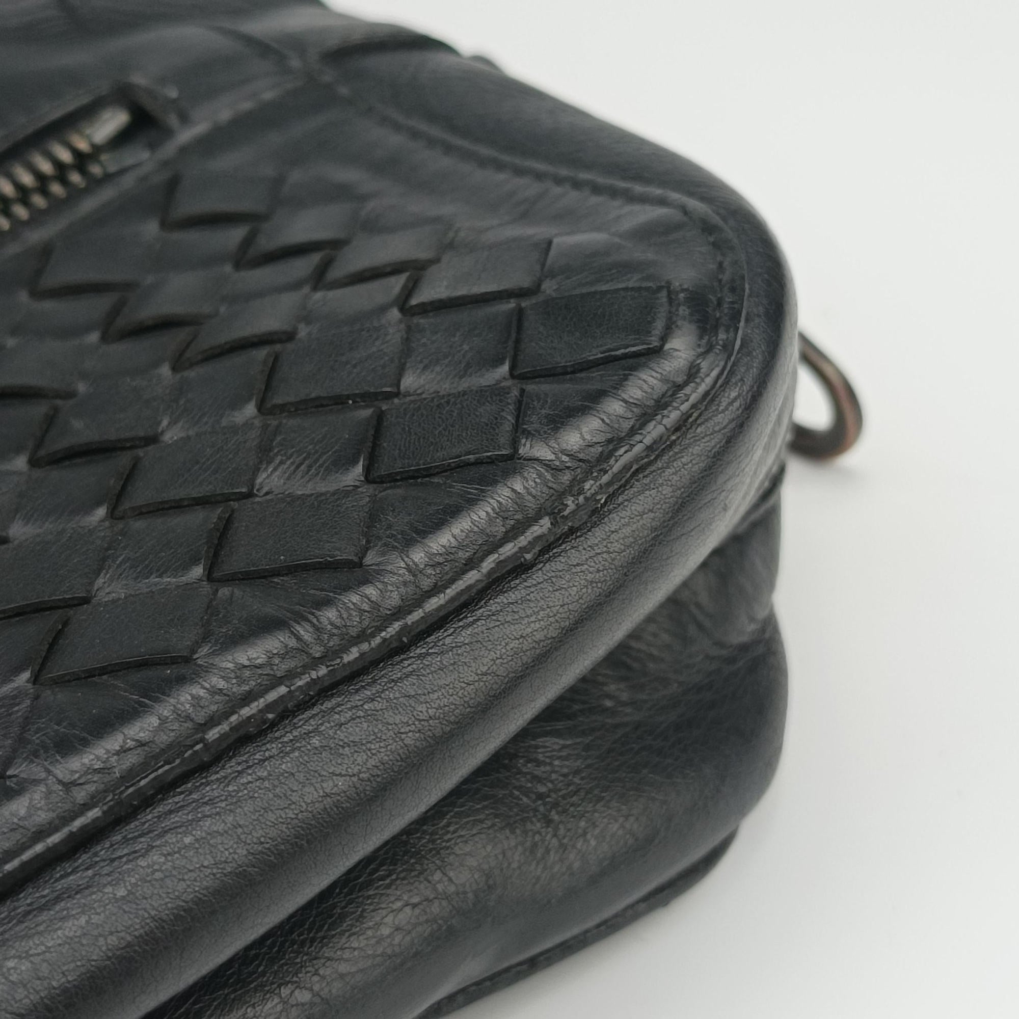 Vintage Bottega Veneta Intrecciato Black lambskin  handbag | stylenewstar