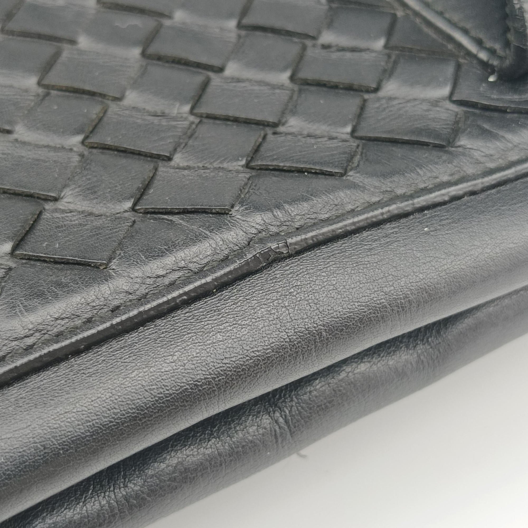 Vintage Bottega Veneta Intrecciato Black lambskin  handbag | stylenewstar