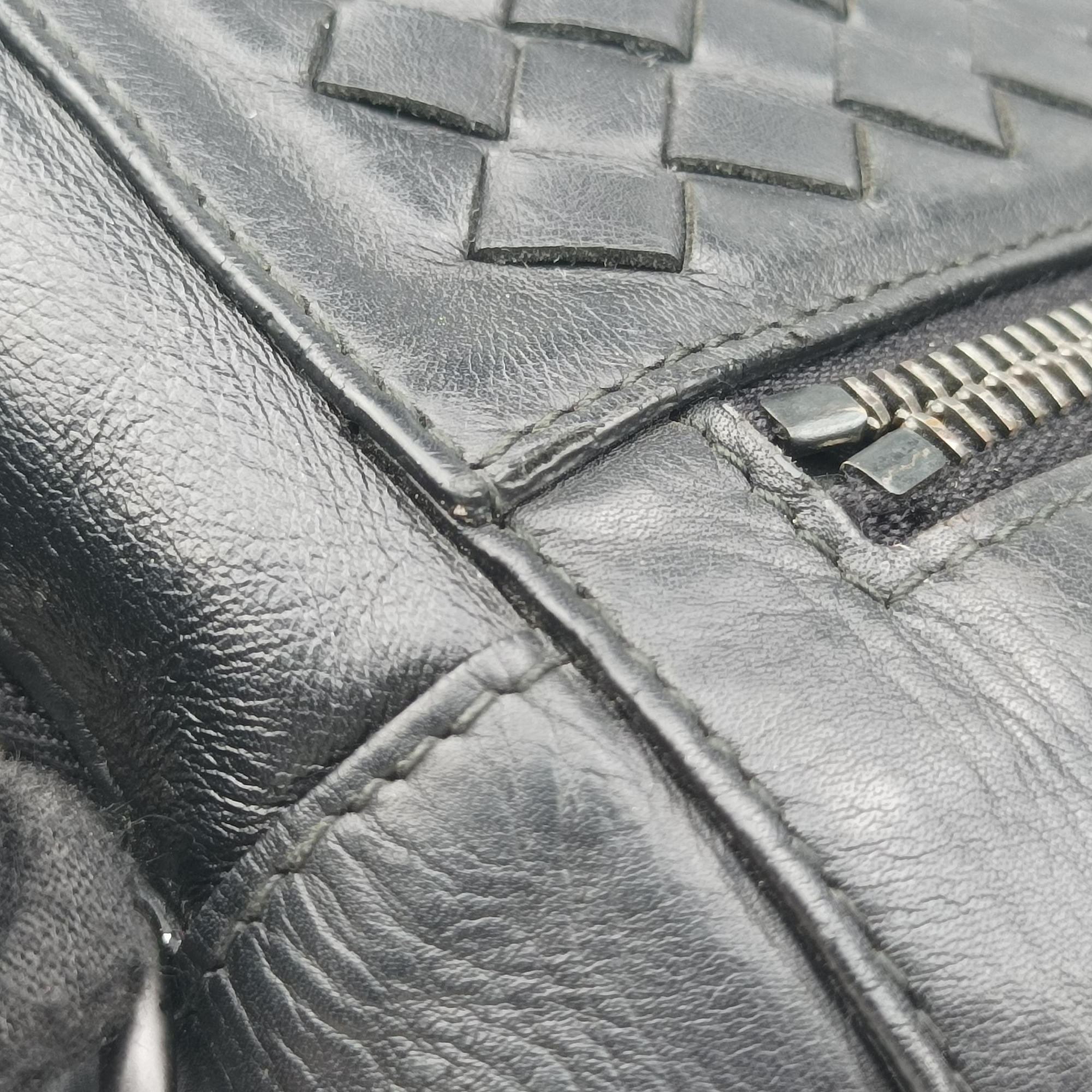 Vintage Bottega Veneta Intrecciato Black lambskin  handbag | stylenewstar