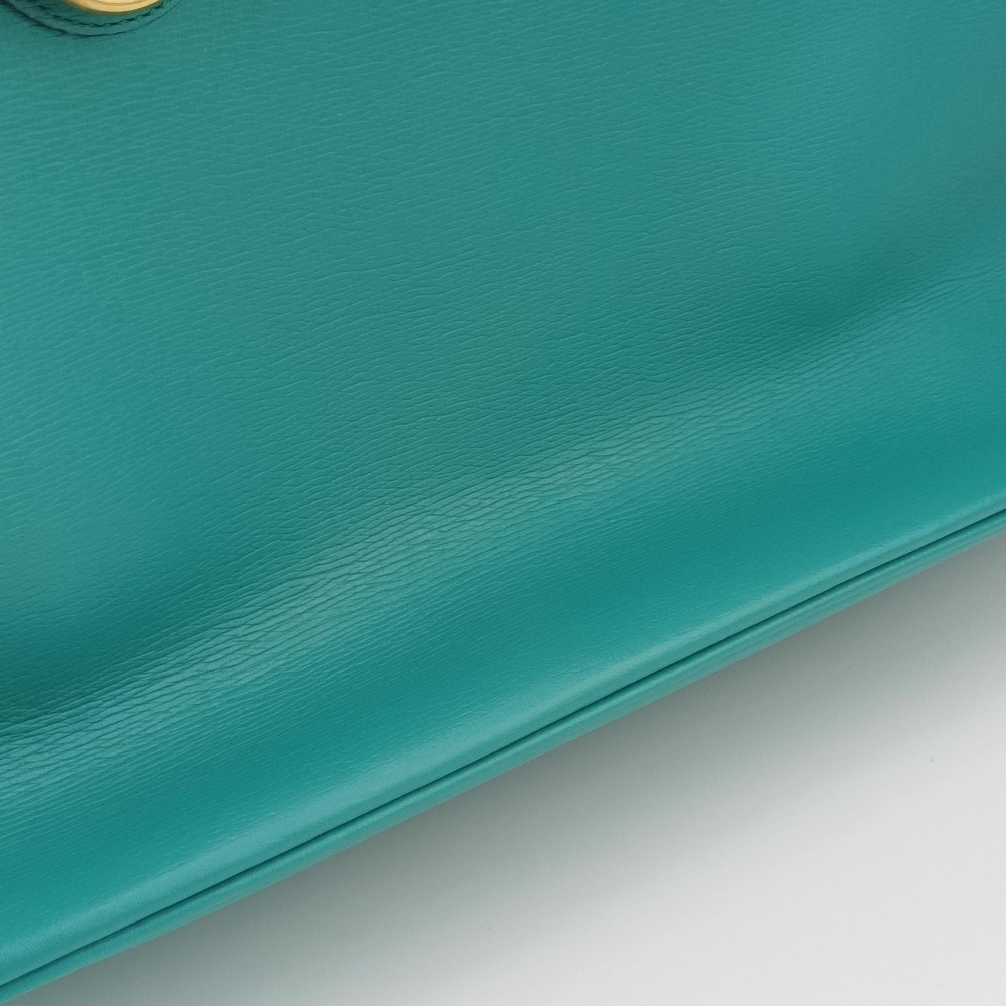 Pre-owned Gucci Bright Bit Blue Leather 319795 handbag | stylenewstar