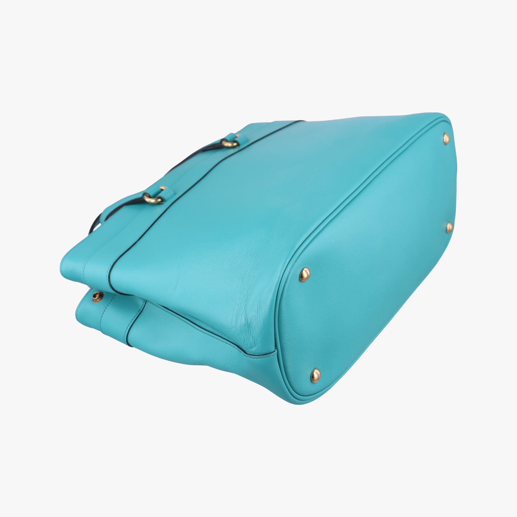 Pre-owned Gucci Bright Bit Blue Leather 319795 handbag | stylenewstar