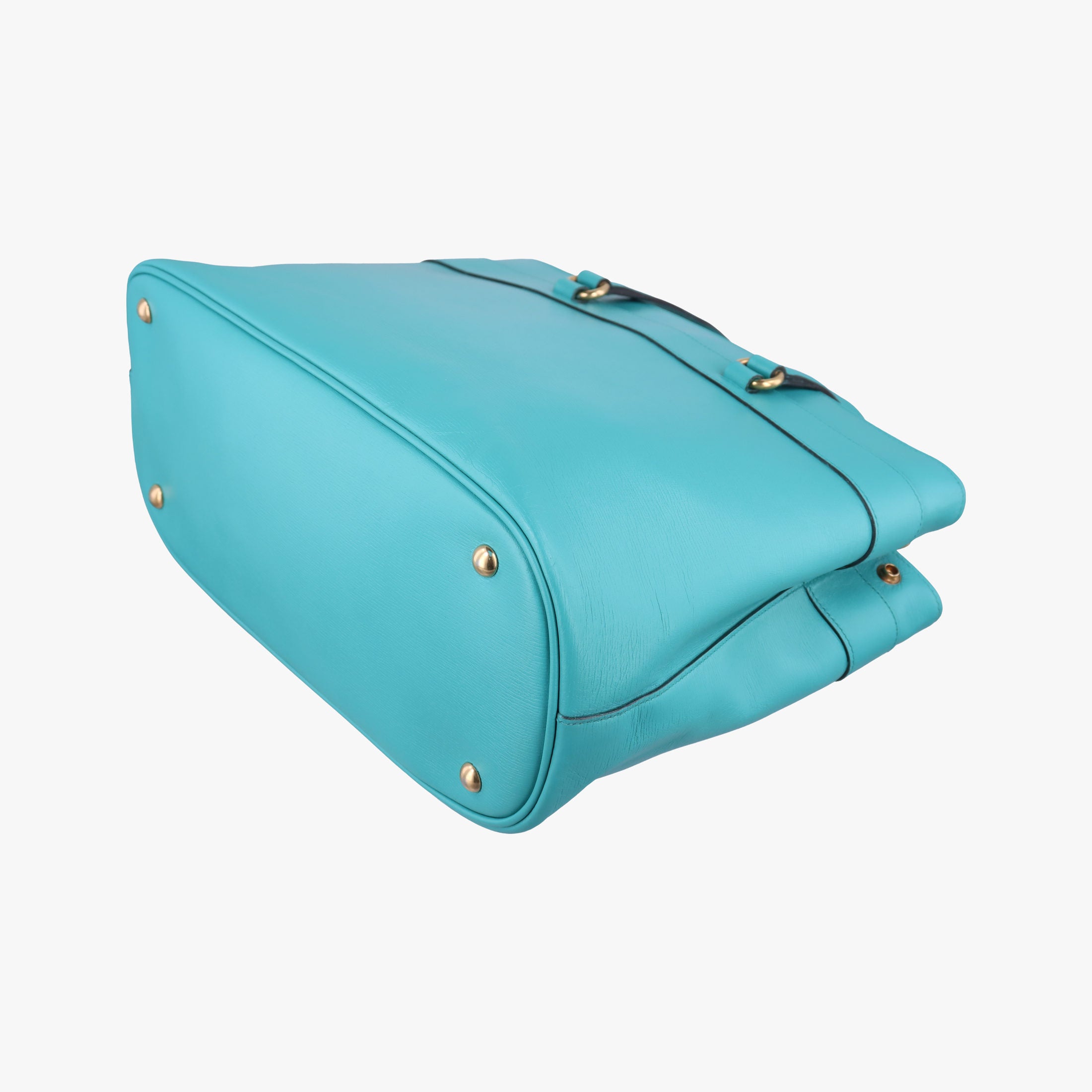 Pre-owned Gucci Bright Bit Blue Leather 319795 handbag | stylenewstar