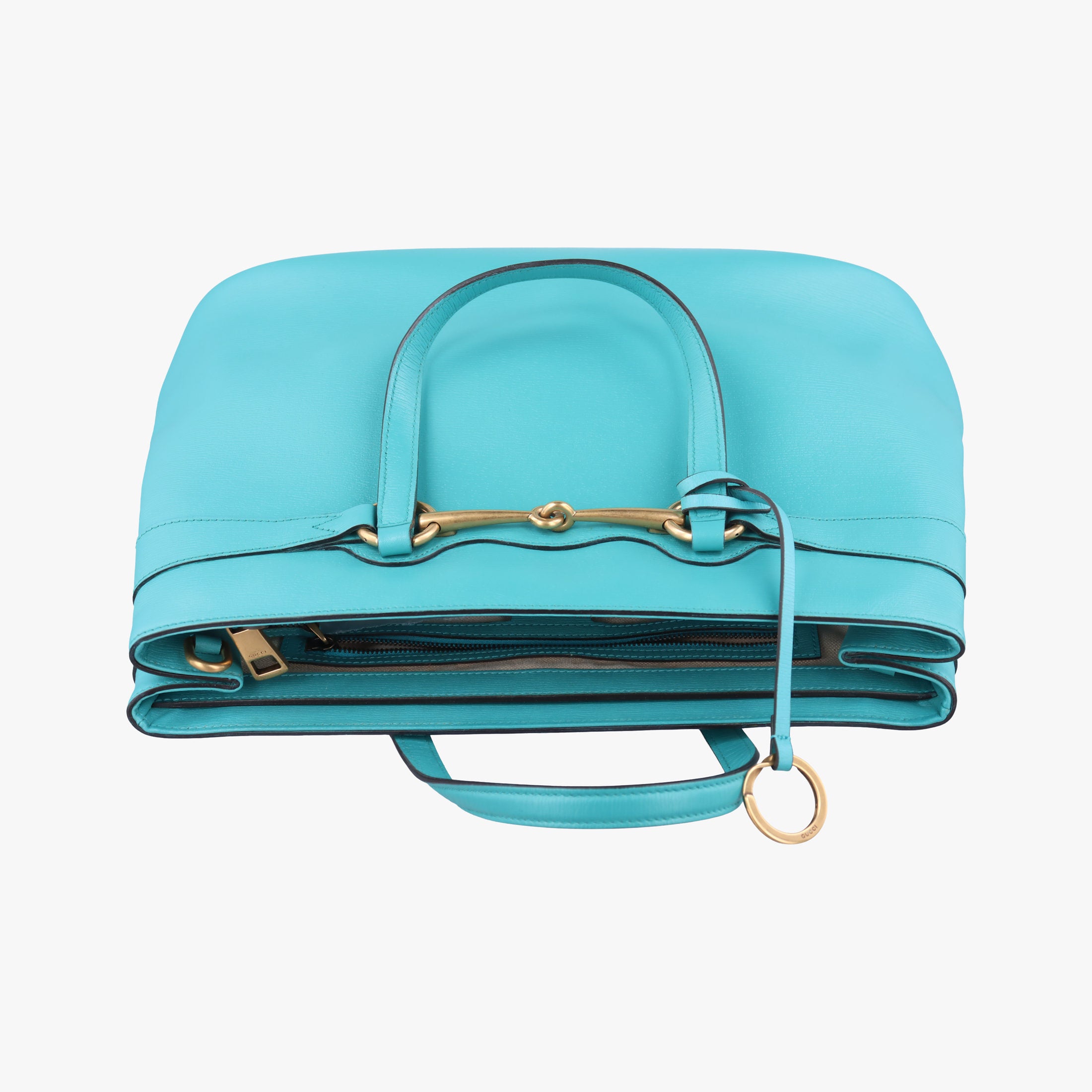 Pre-owned Gucci Bright Bit Blue Leather 319795 handbag | stylenewstar