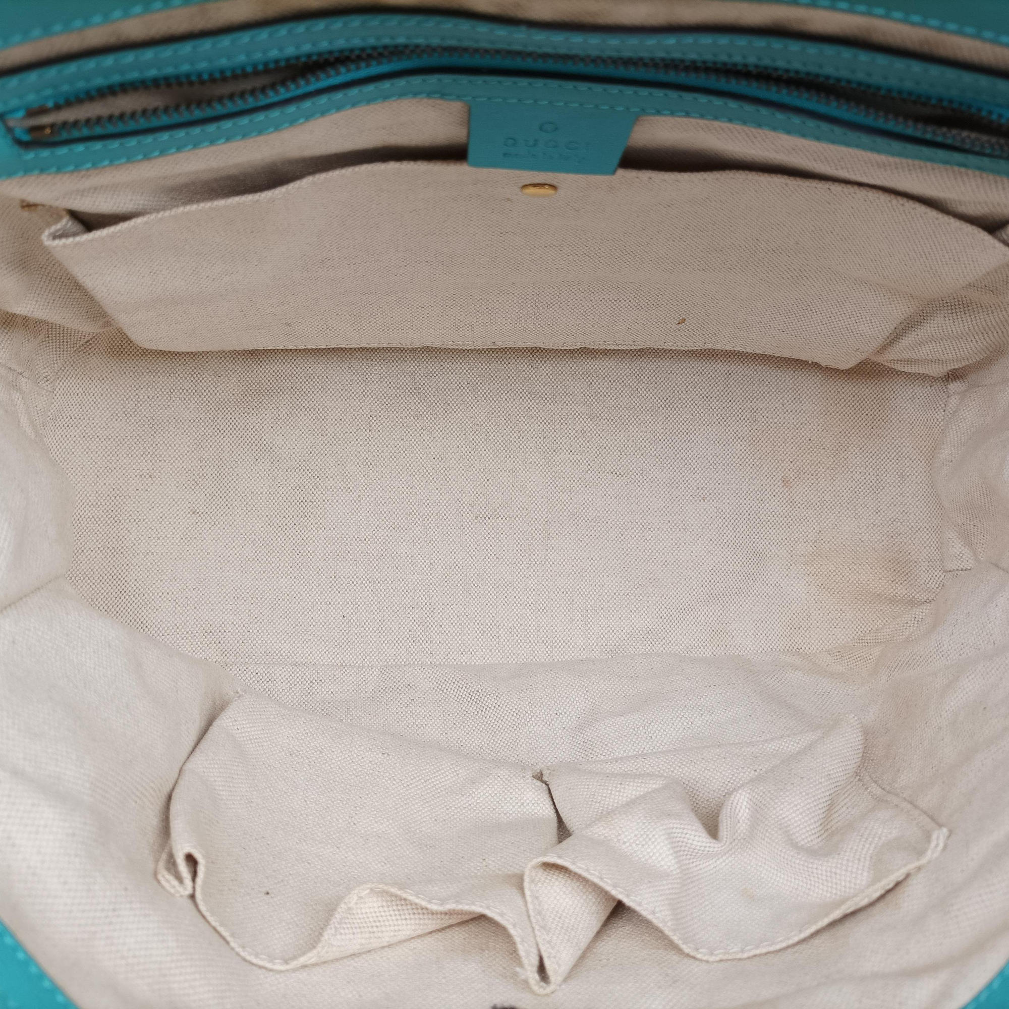 Pre-owned Gucci Bright Bit Blue Leather 319795 handbag | stylenewstar