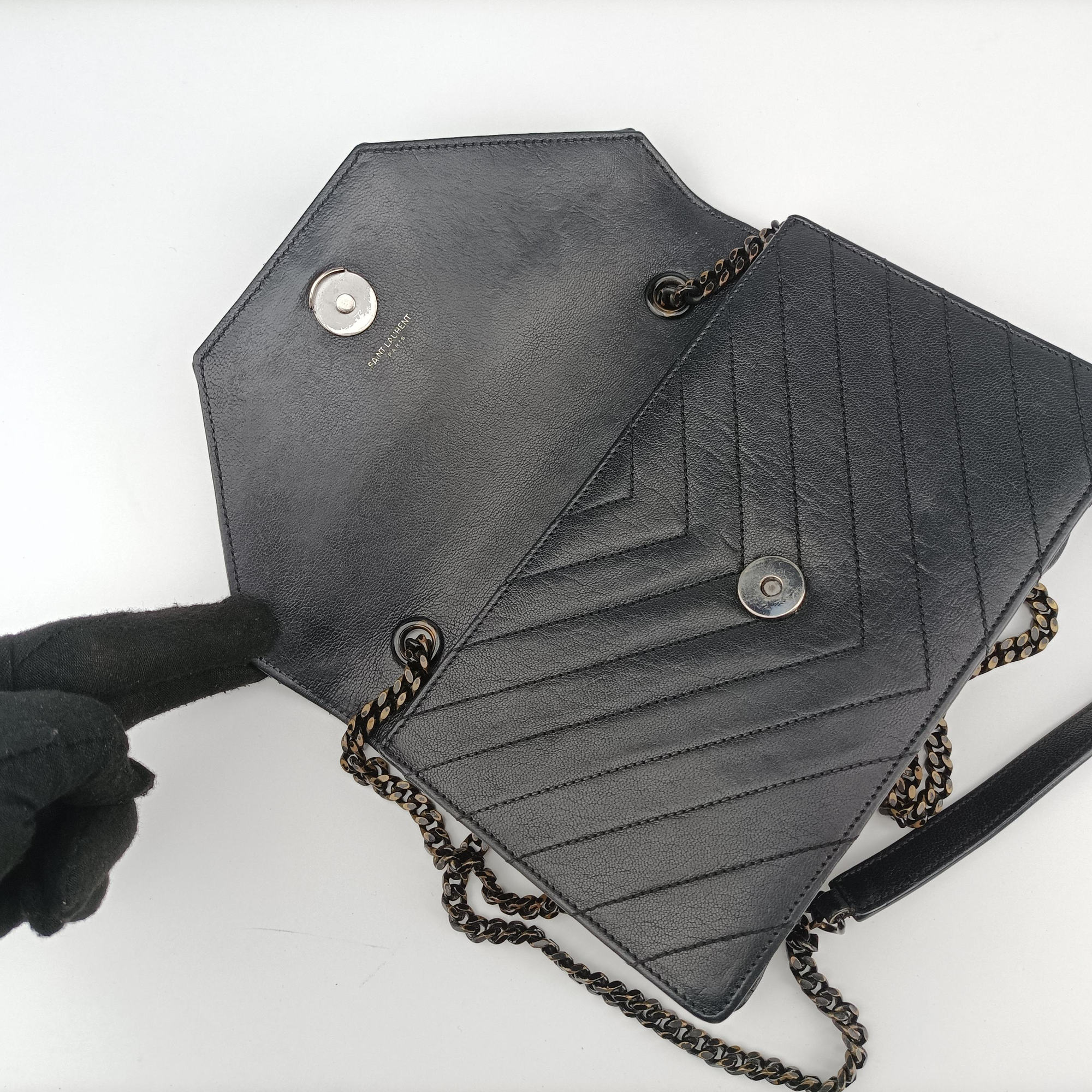 Pre-owned Yves Saint Laurent Small Betty Flap Black Leather 400433 shoulderbag | stylenewstar