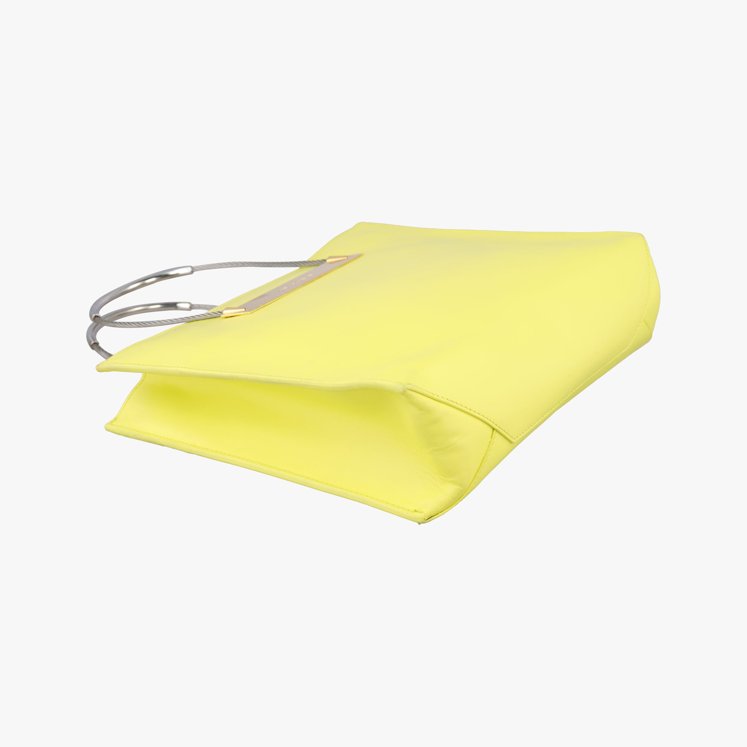 Pre-owned Balenciaga Cable Shopper Yellow Leather  shoulderbag | stylenewstar