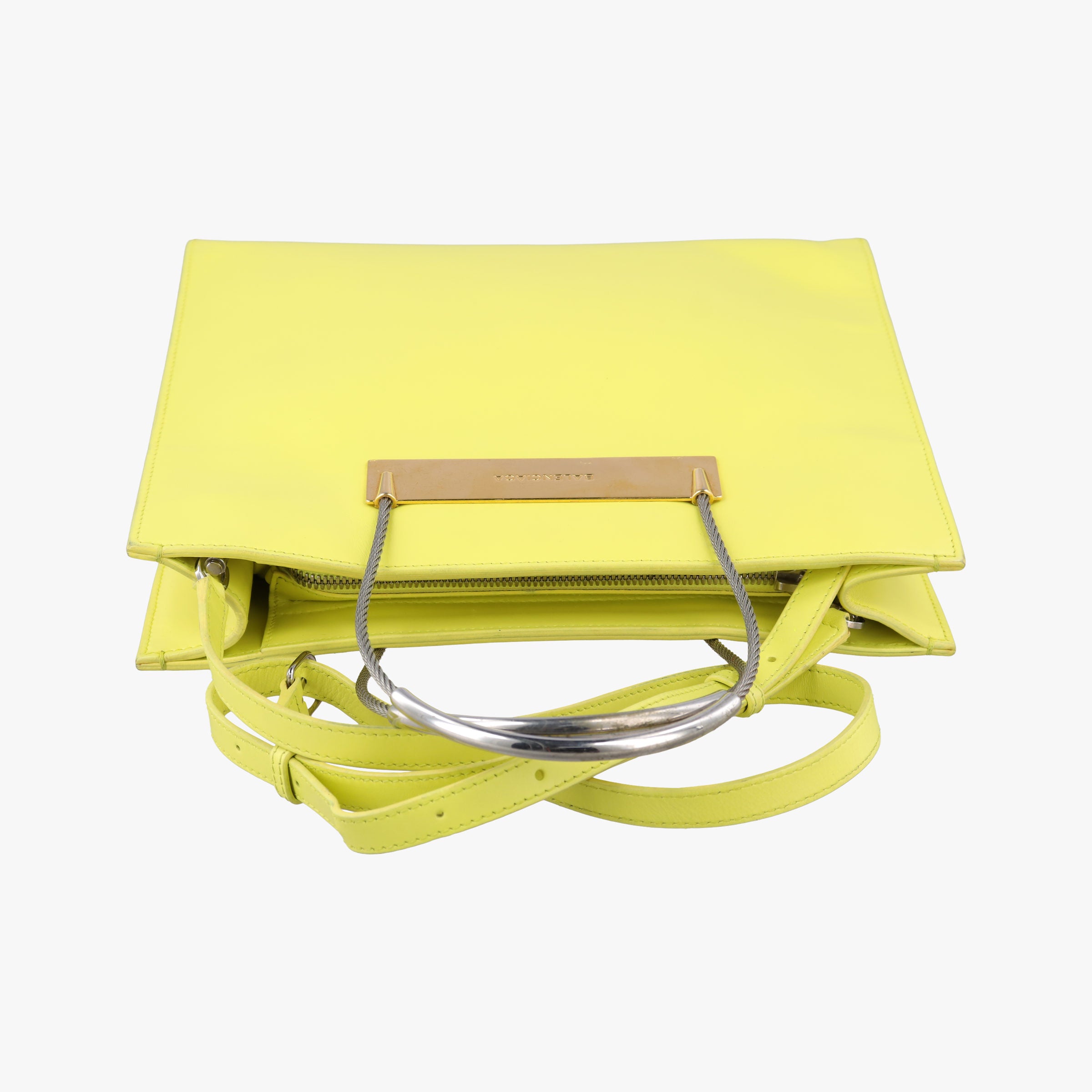 Pre-owned Balenciaga Cable Shopper Yellow Leather  shoulderbag | stylenewstar