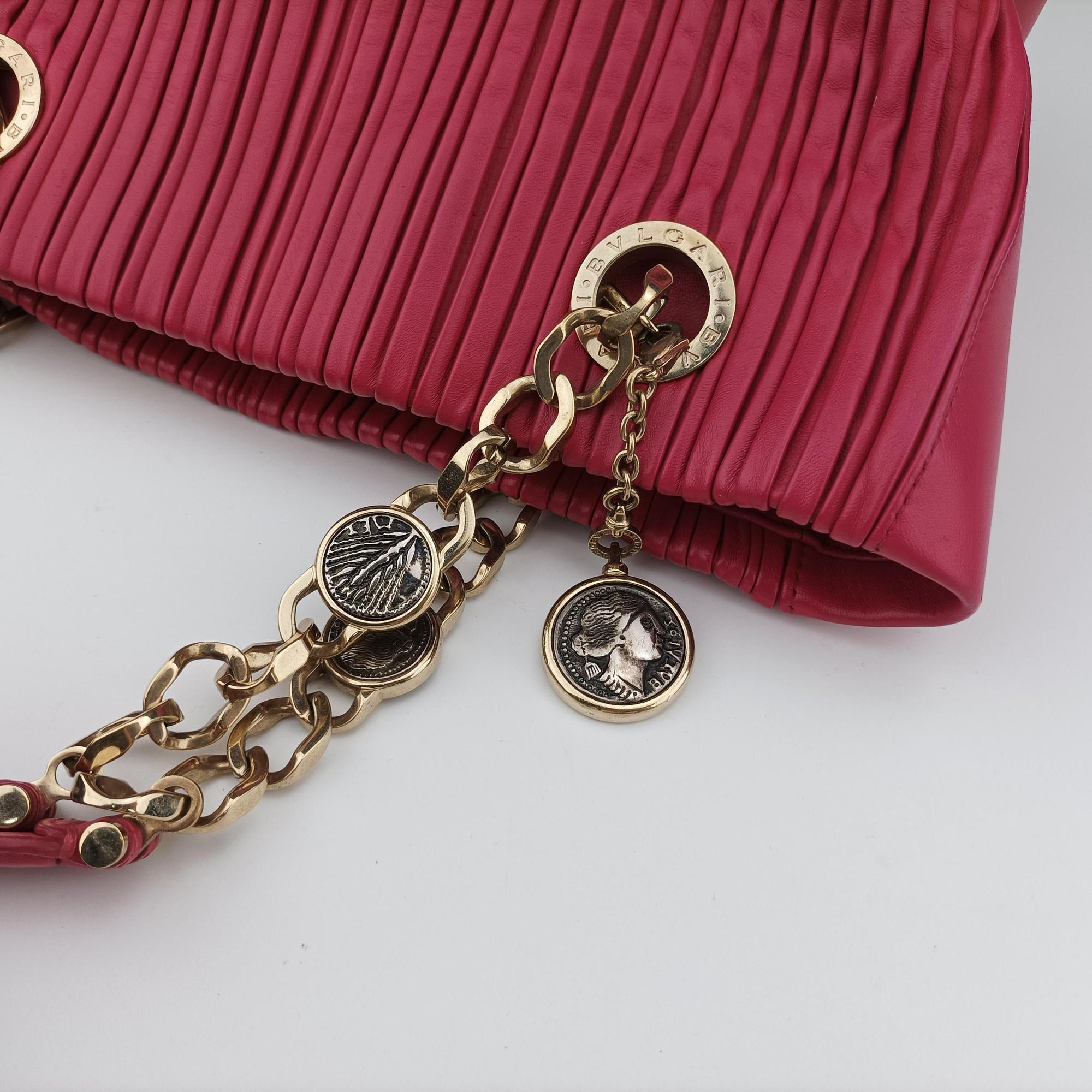 Secondhand Bvlgari Monte Red leather  handbag | stylenewstar