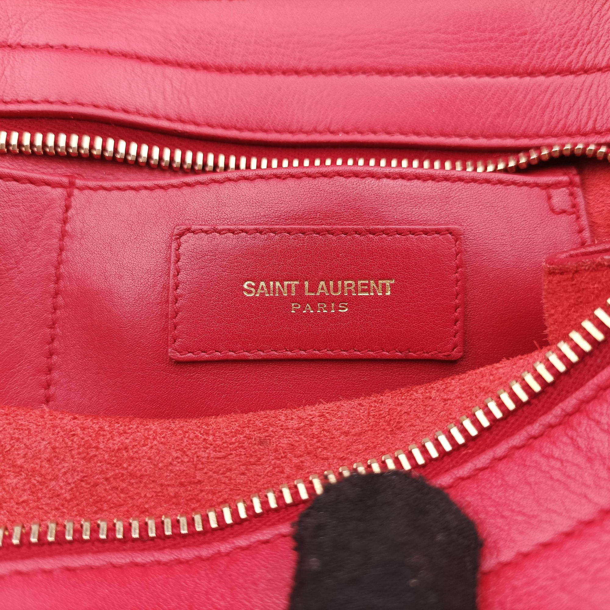 Pre-owned Yves Saint Laurent Y Ligne Petit Cabas Red Leather 311210 shoulderbag | stylenewstar