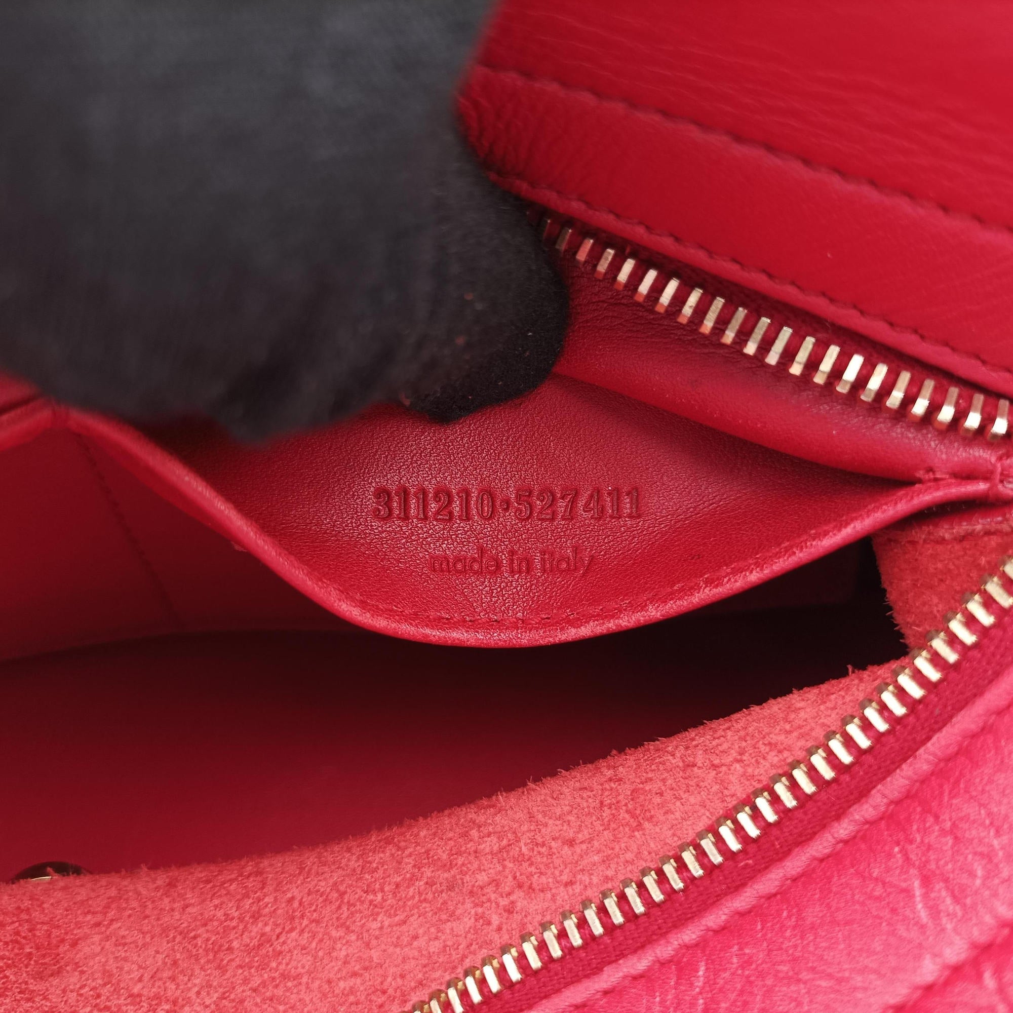 Pre-owned Yves Saint Laurent Y Ligne Petit Cabas Red Leather 311210 shoulderbag | stylenewstar