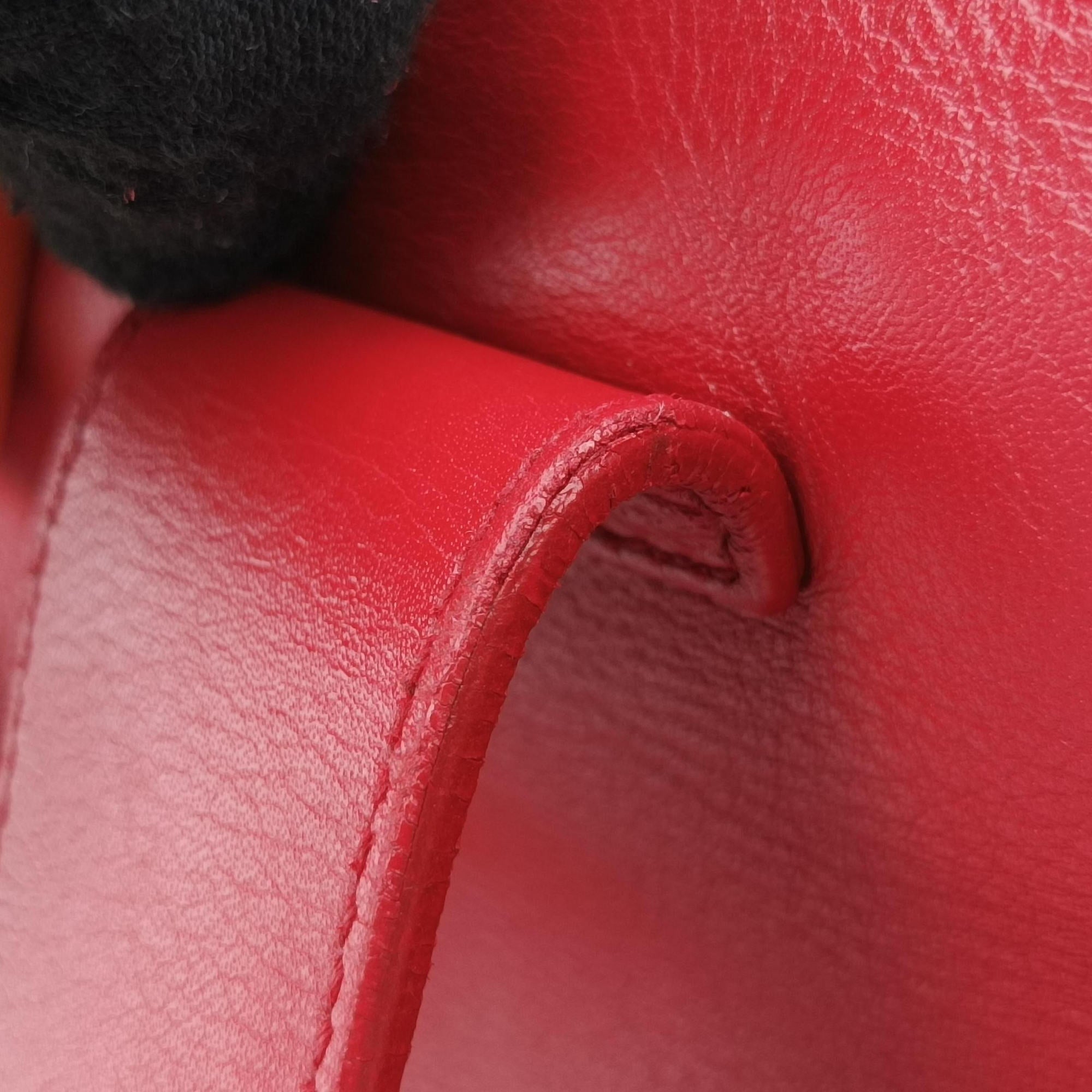 Pre-owned Yves Saint Laurent Y Ligne Petit Cabas Red Leather 311210 shoulderbag | stylenewstar