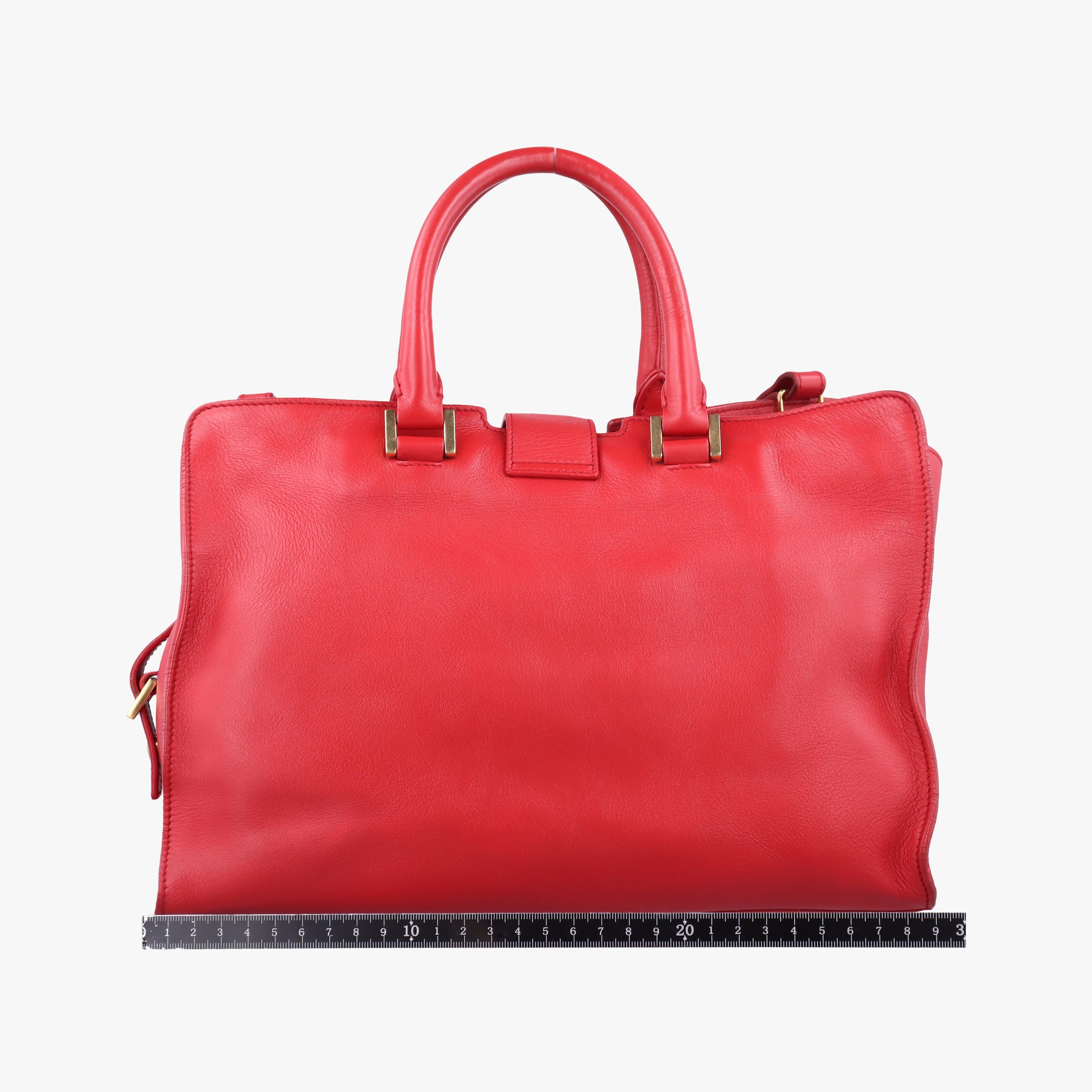 Pre-owned Yves Saint Laurent Y Ligne Petit Cabas Red Leather 311210 shoulderbag | stylenewstar