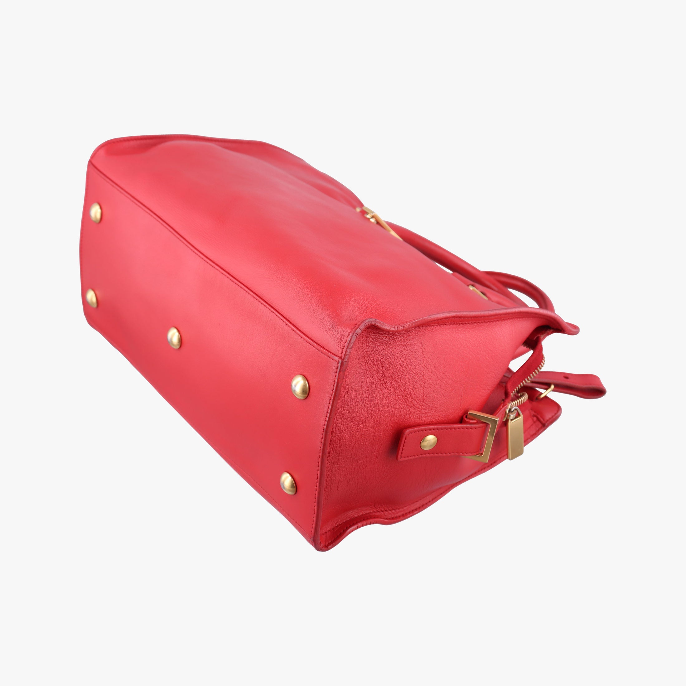 Pre-owned Yves Saint Laurent Y Ligne Petit Cabas Red Leather 311210 shoulderbag | stylenewstar