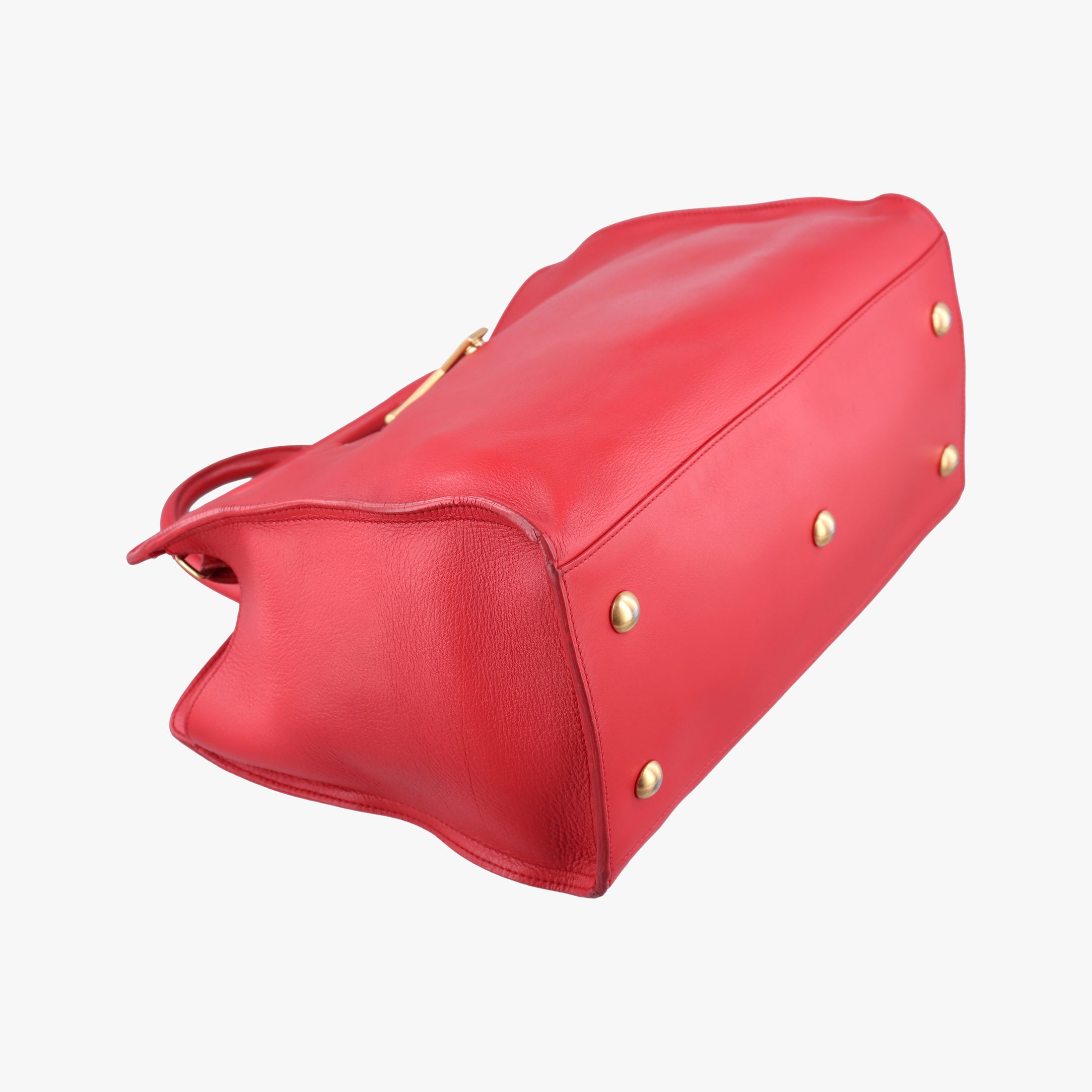 Pre-owned Yves Saint Laurent Y Ligne Petit Cabas Red Leather 311210 shoulderbag | stylenewstar