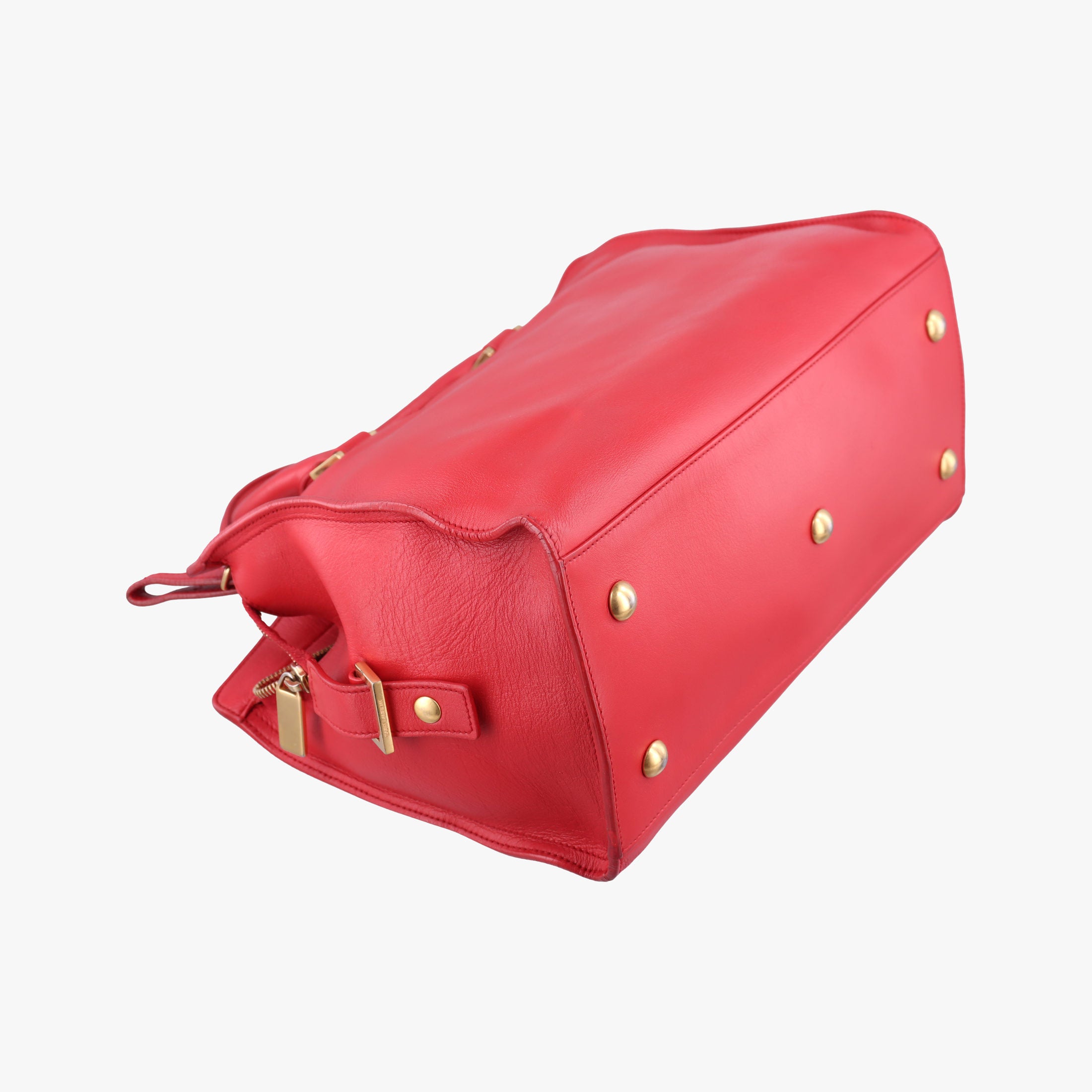 Pre-owned Yves Saint Laurent Y Ligne Petit Cabas Red Leather 311210 shoulderbag | stylenewstar