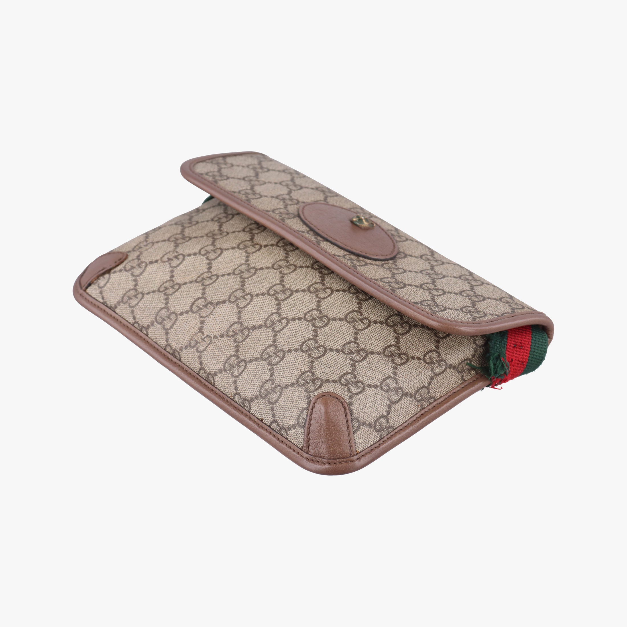 Secondhand Gucci NEO VINTAGE GG Supreme beige×Brown PVC coated canvas×Leather 493930 shoulderbag | stylenewstar