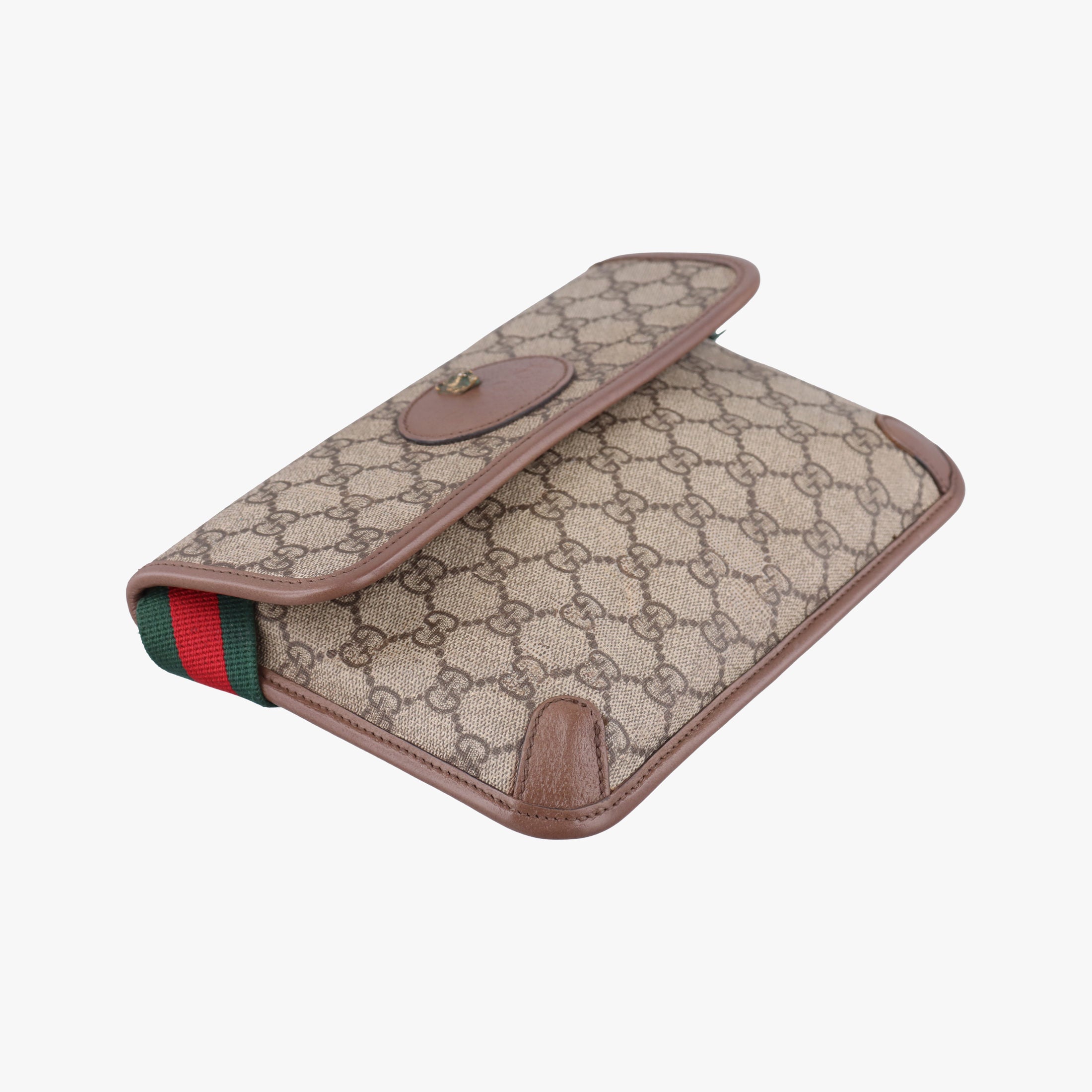 Secondhand Gucci NEO VINTAGE GG Supreme beige×Brown PVC coated canvas×Leather 493930 shoulderbag | stylenewstar
