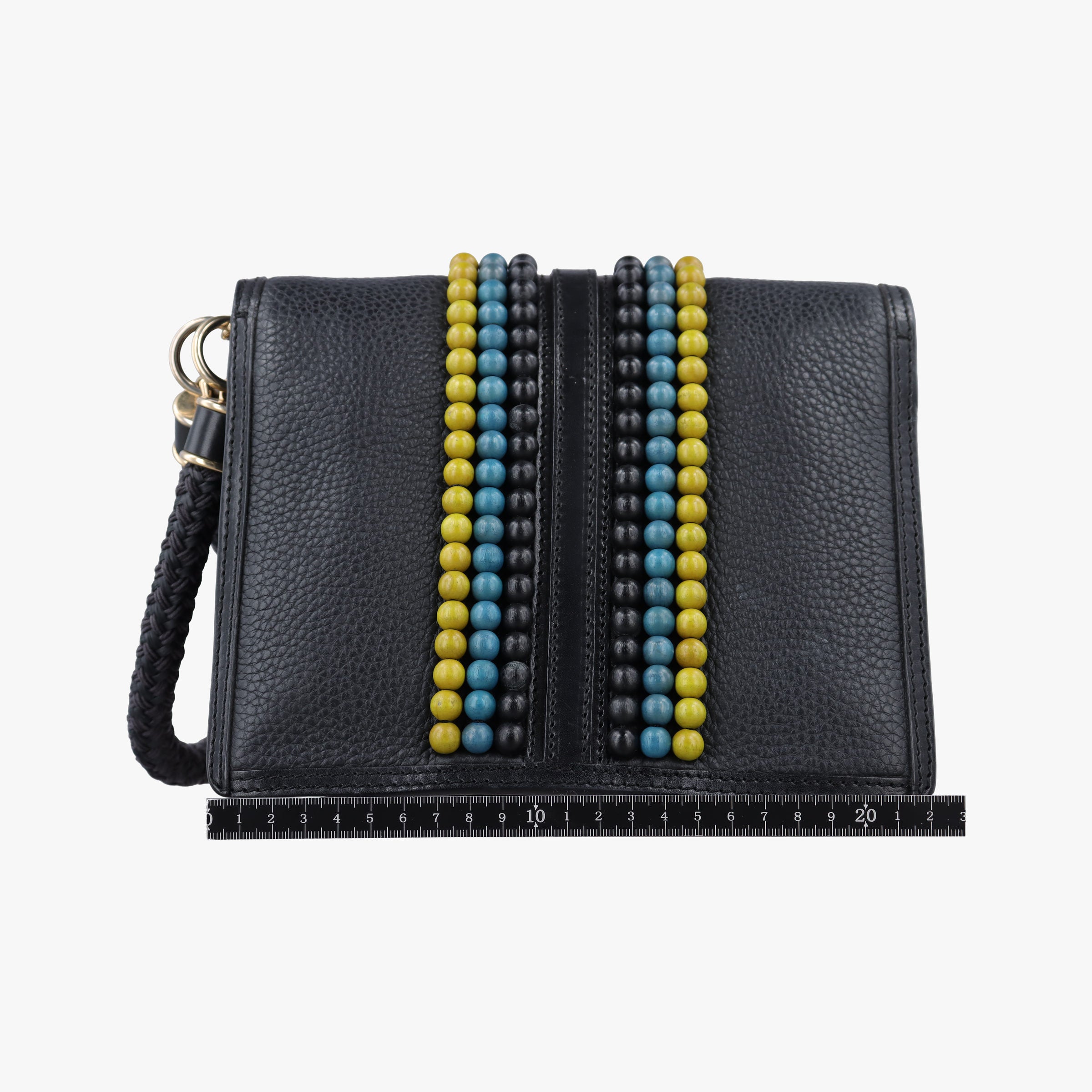 Pre-owned Burberry Prorsum beaded wristlet Black Leather  clutchbag | stylenewstar
