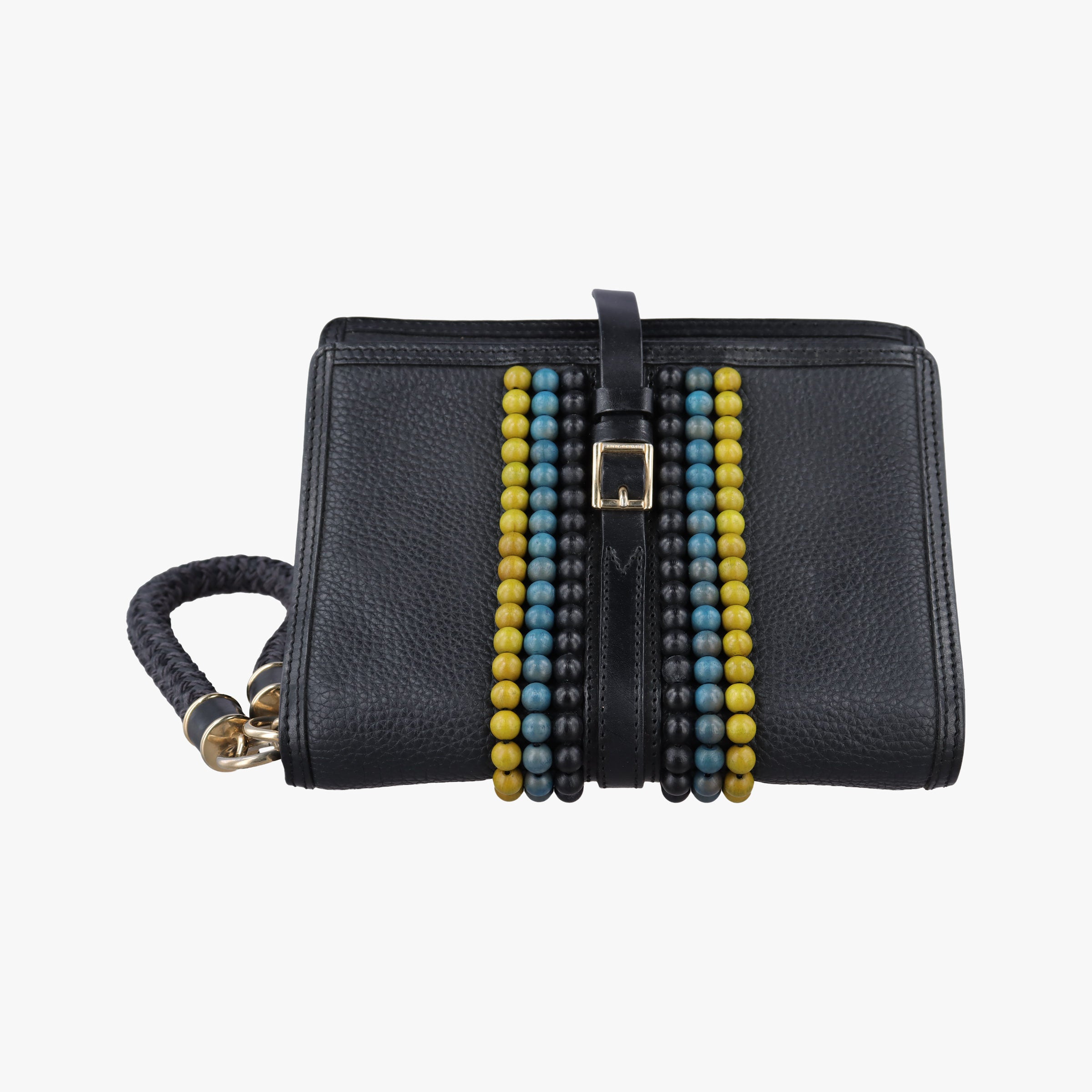 Pre-owned Burberry Prorsum beaded wristlet Black Leather  clutchbag | stylenewstar