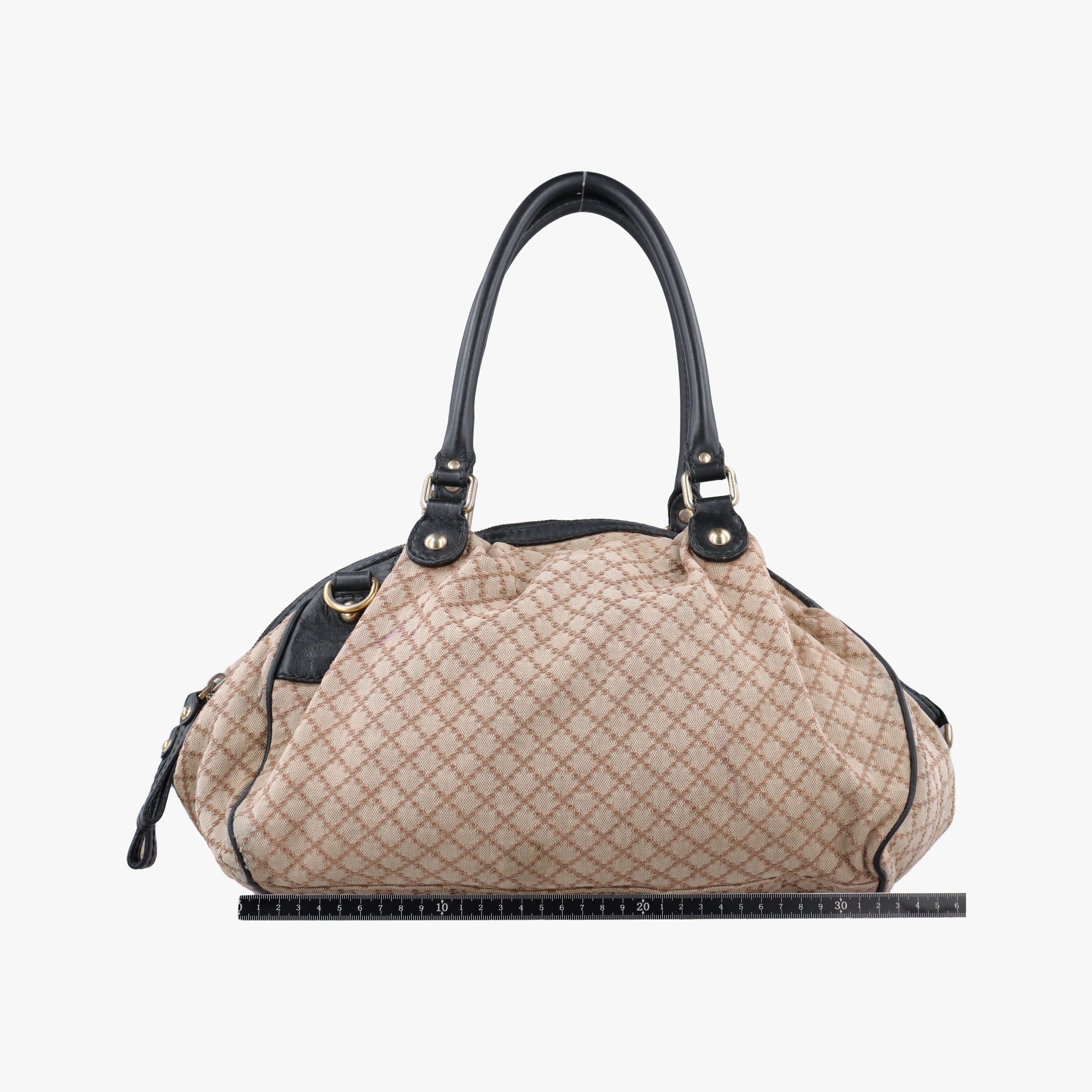 Secondhand Gucci Sukey Diamante Beige×Black canvas×leather 223974 shoulderbag | stylenewstar