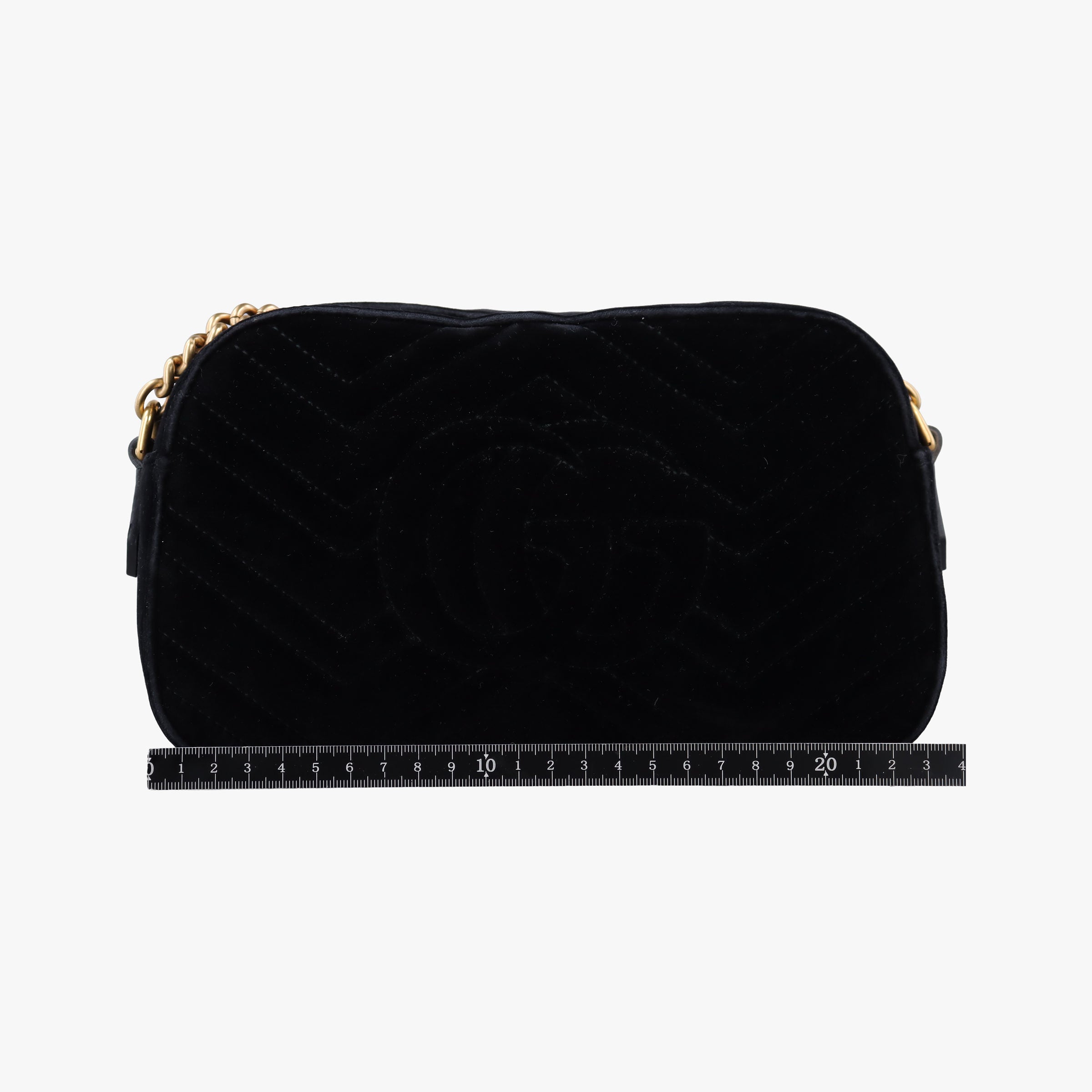 Pre-owned Gucci GG Marmont Black velour 447632 shoulderbag | stylenewstar
