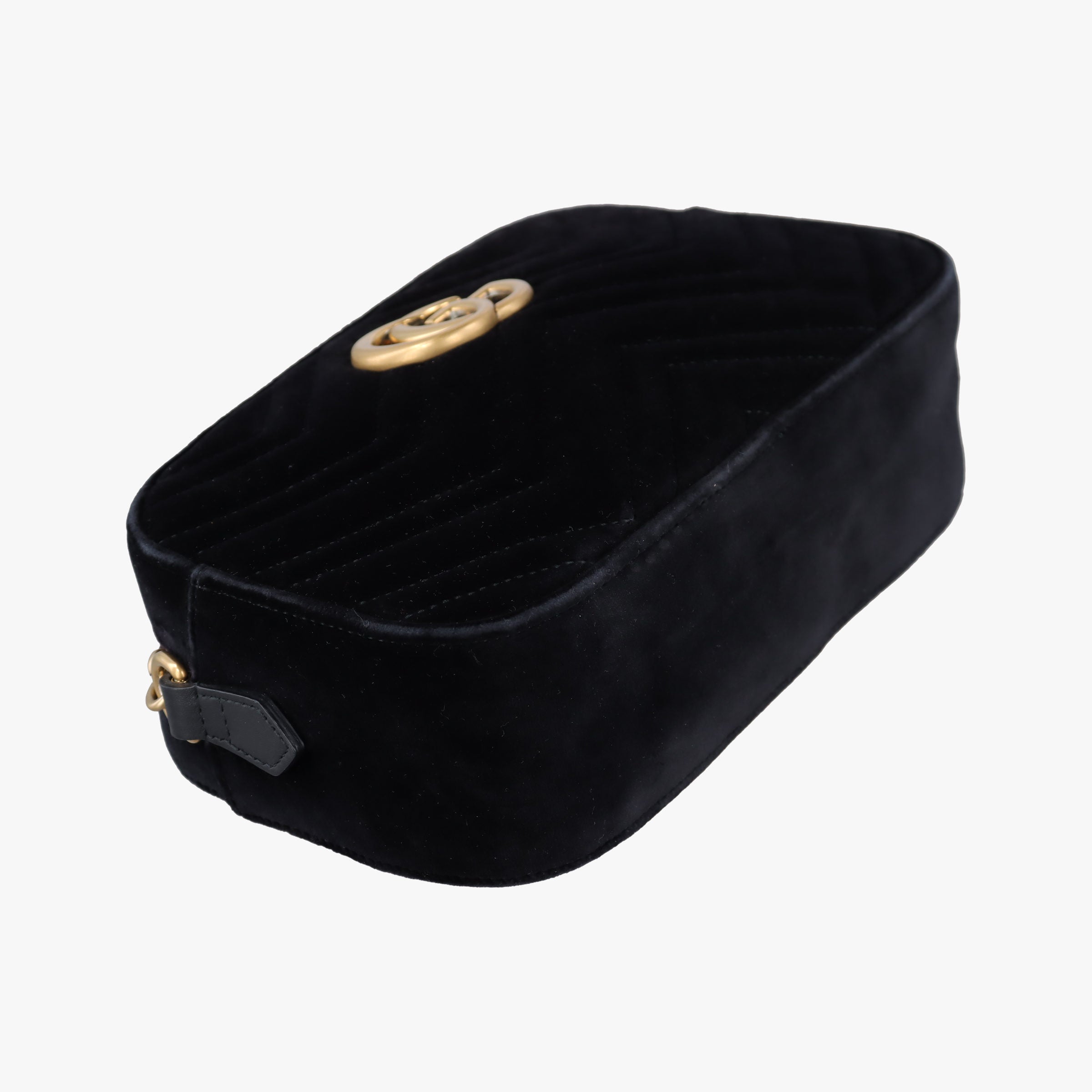 Pre-owned Gucci GG Marmont Black velour 447632 shoulderbag | stylenewstar