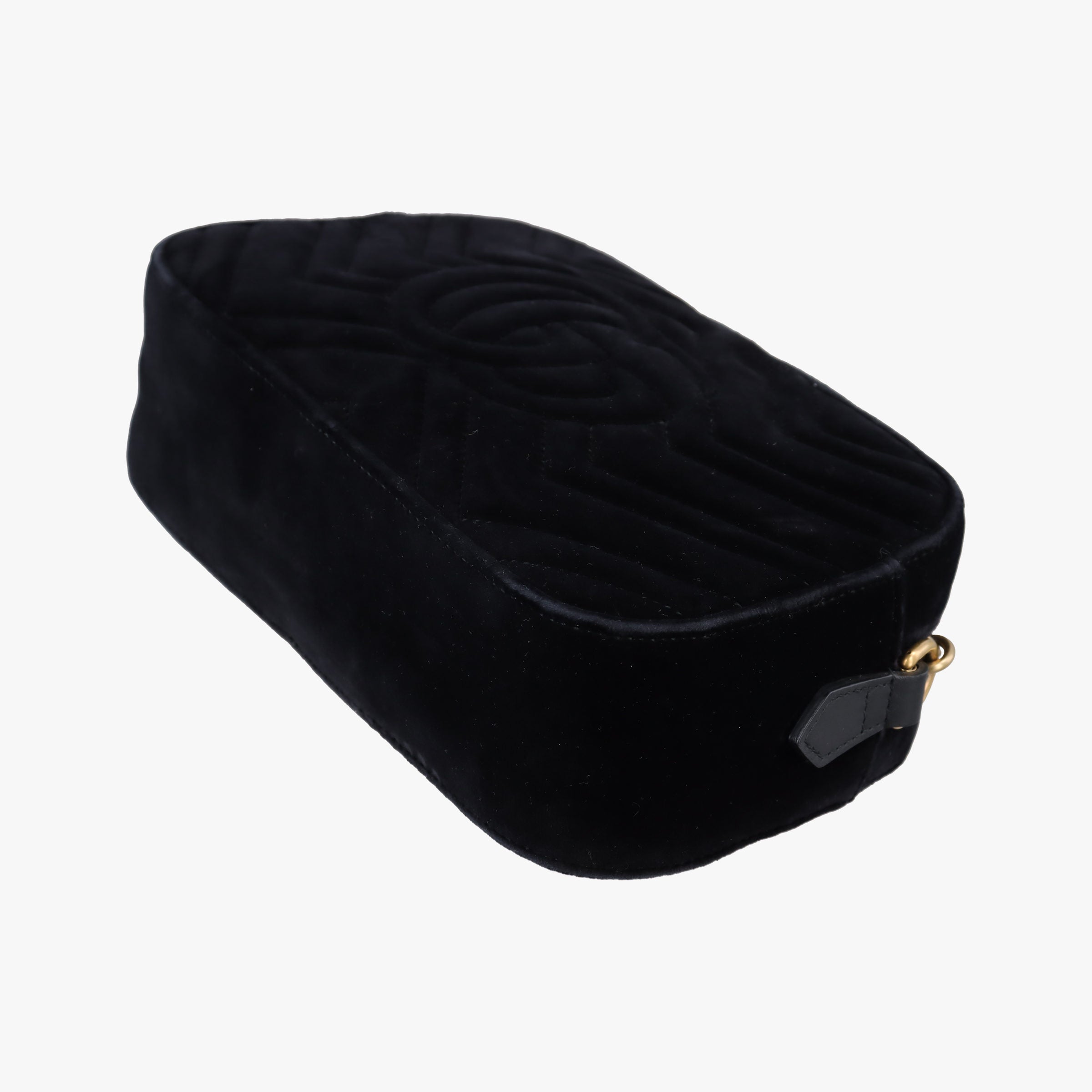 Pre-owned Gucci GG Marmont Black velour 447632 shoulderbag | stylenewstar