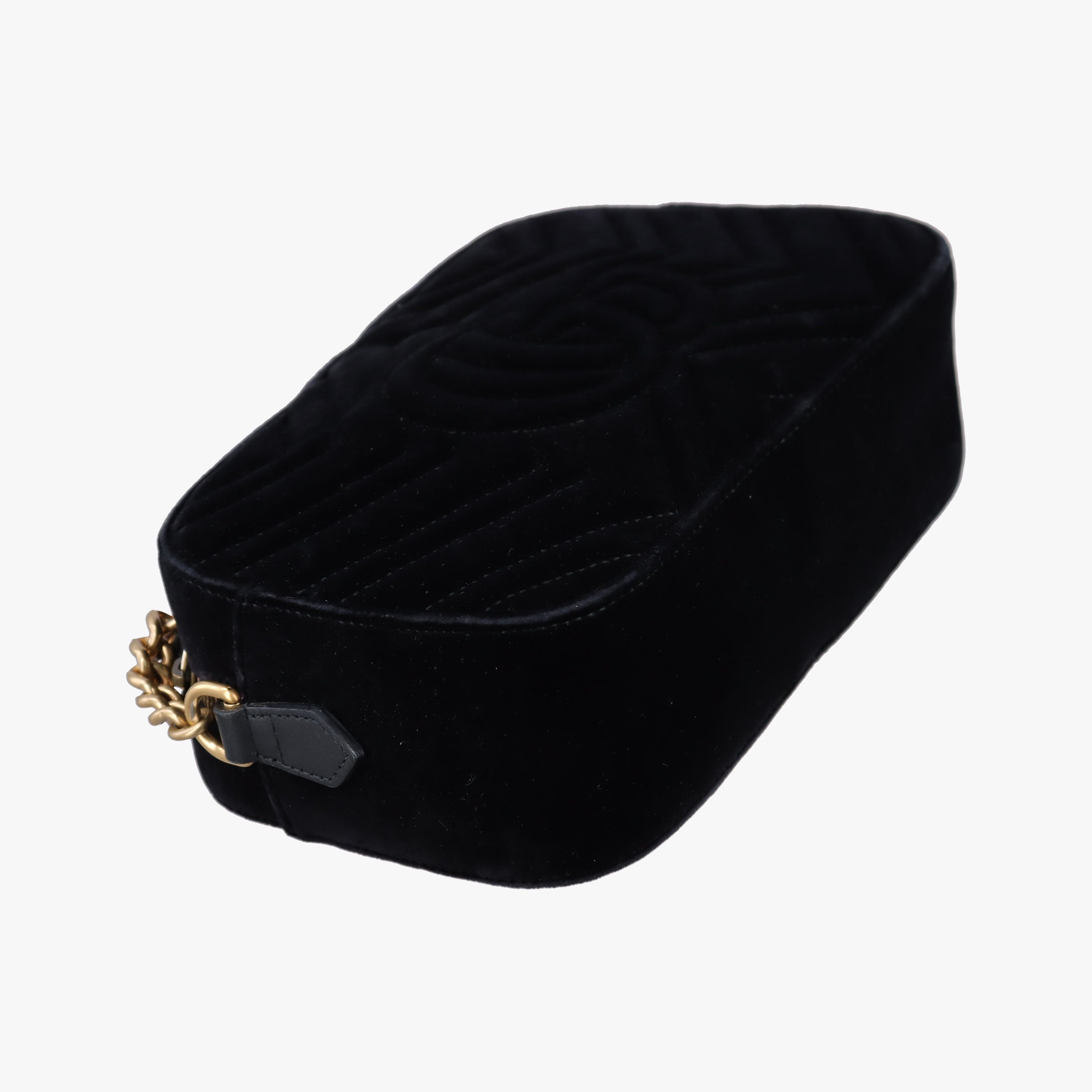 Pre-owned Gucci GG Marmont Black velour 447632 shoulderbag | stylenewstar
