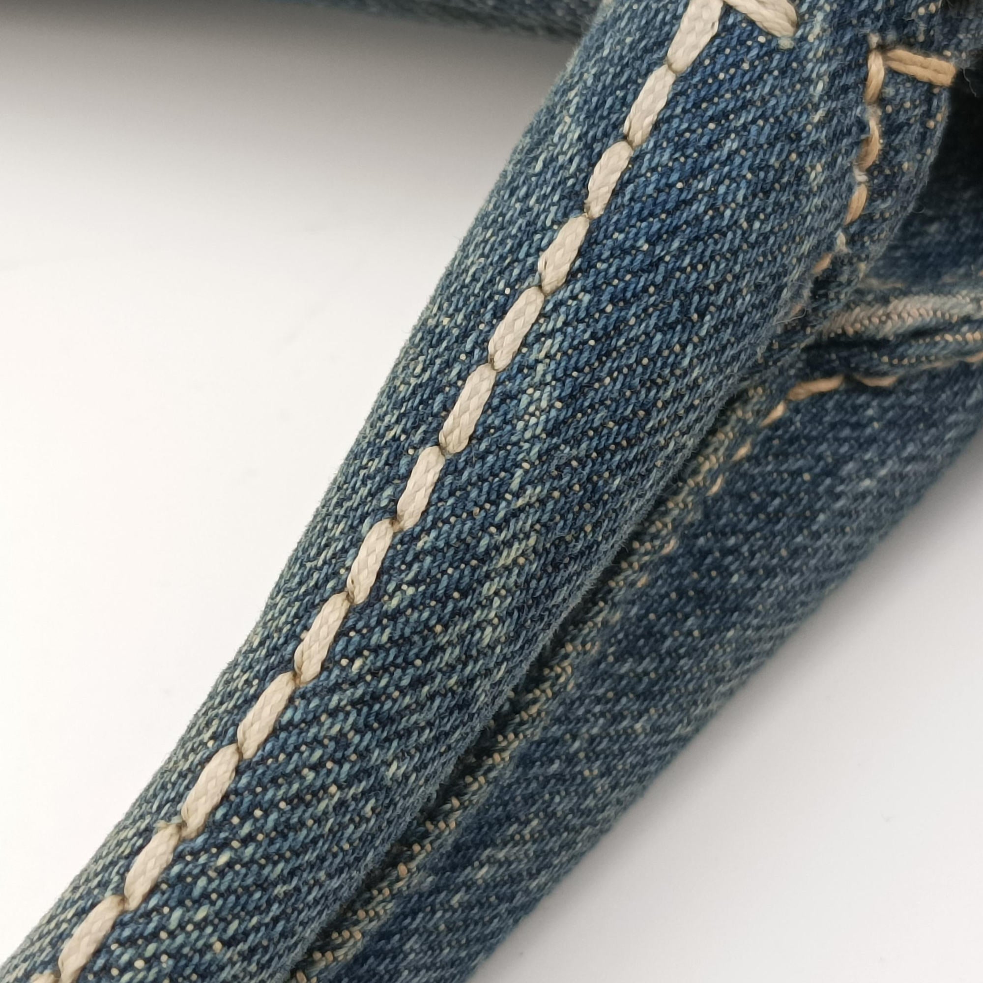 Vintage Prada Triangle logo Blue denim BN2254 handbag | stylenewstar