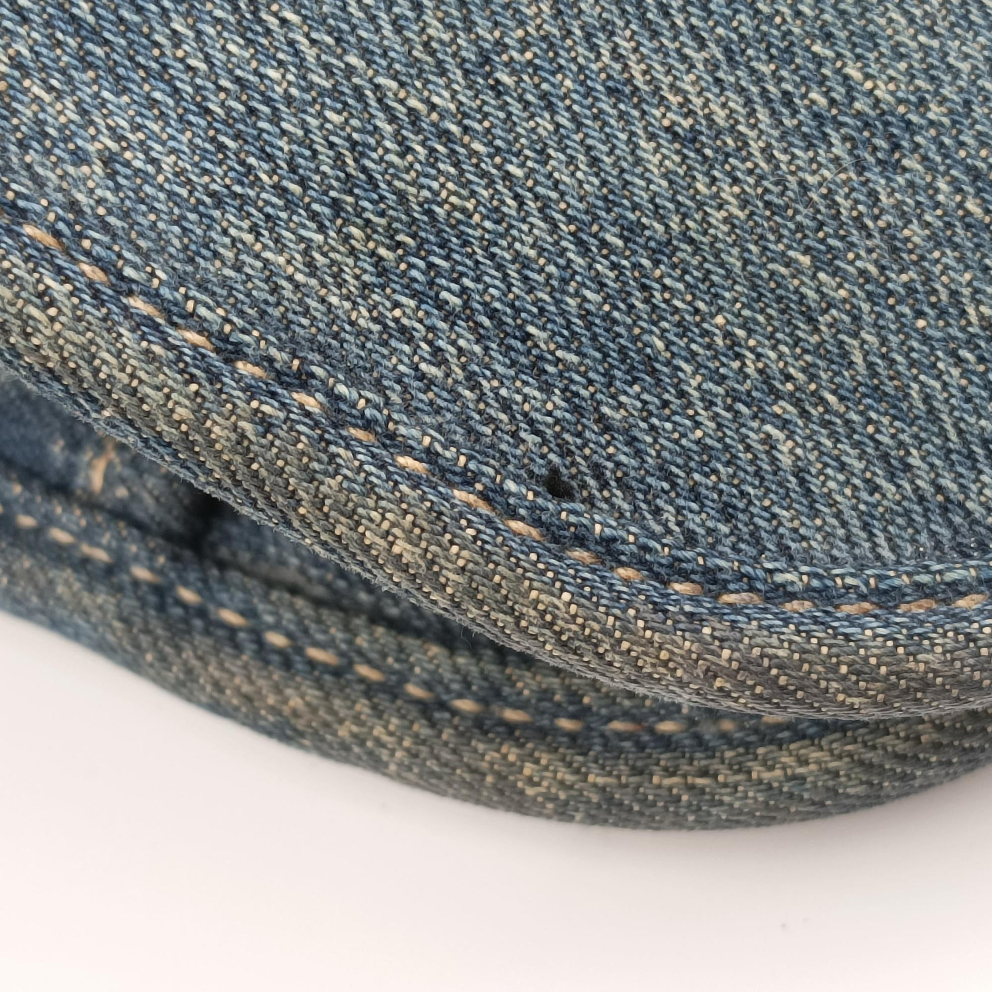 Vintage Prada Triangle logo Blue denim BN2254 handbag | stylenewstar