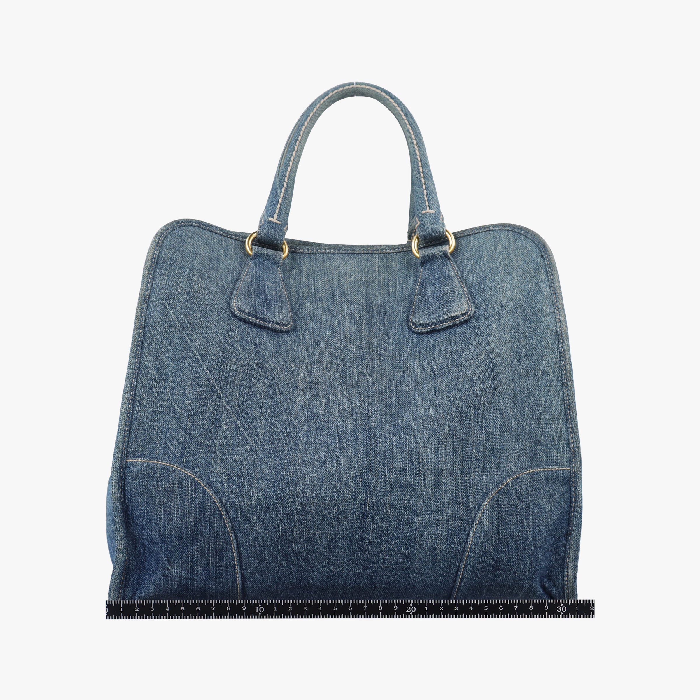 Vintage Prada Triangle logo Blue denim BN2254 handbag | stylenewstar