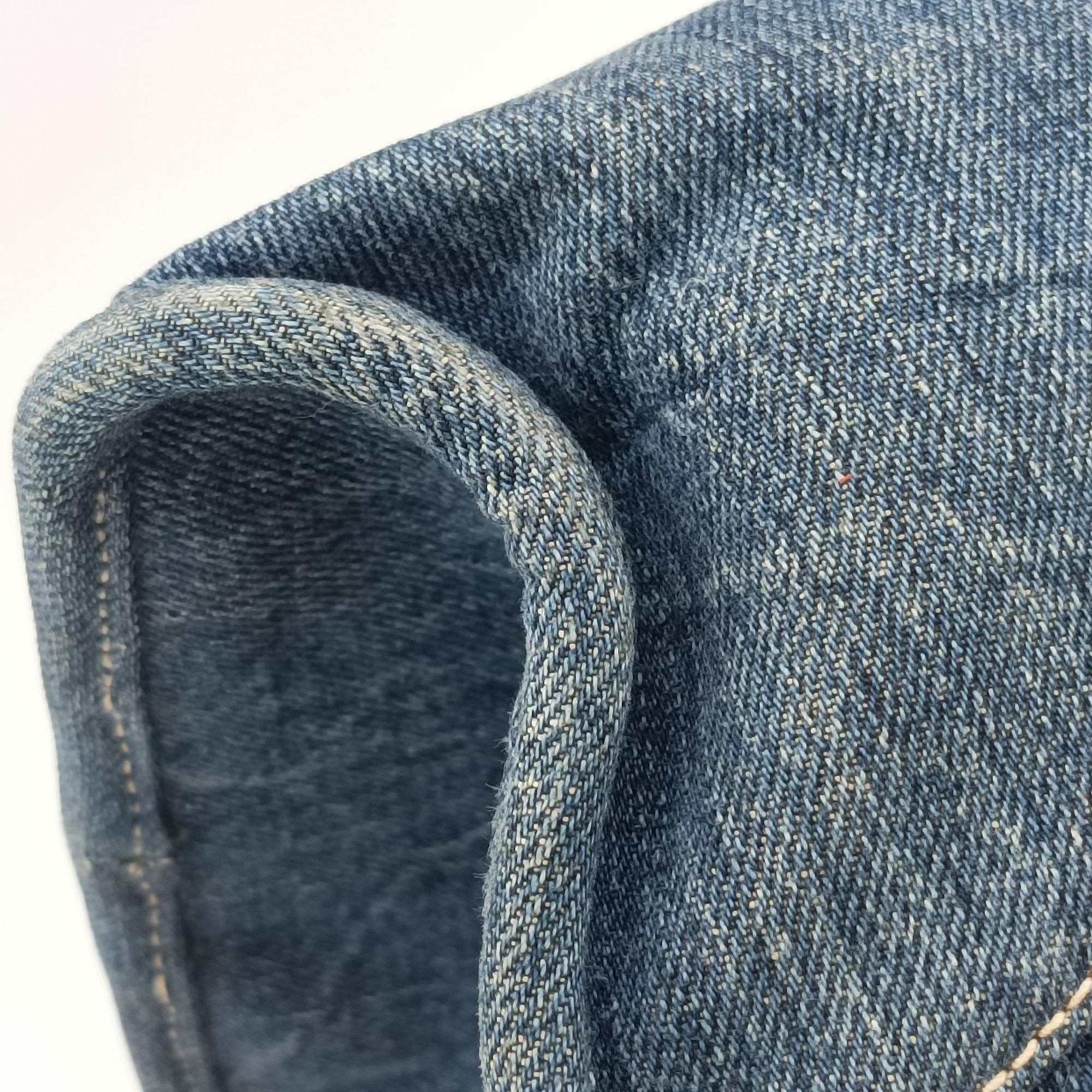 Vintage Prada Triangle logo Blue denim BN2254 handbag | stylenewstar