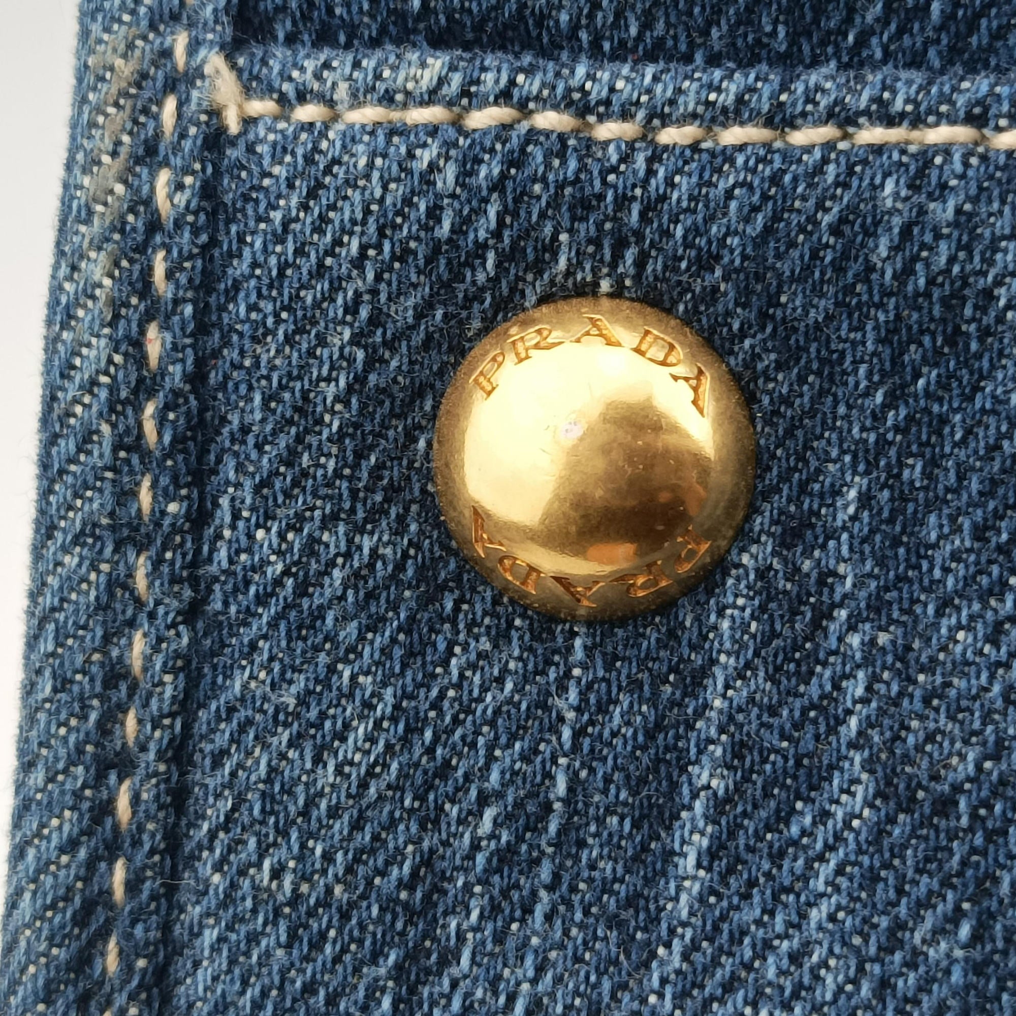 Vintage Prada Triangle logo Blue denim BN2254 handbag | stylenewstar