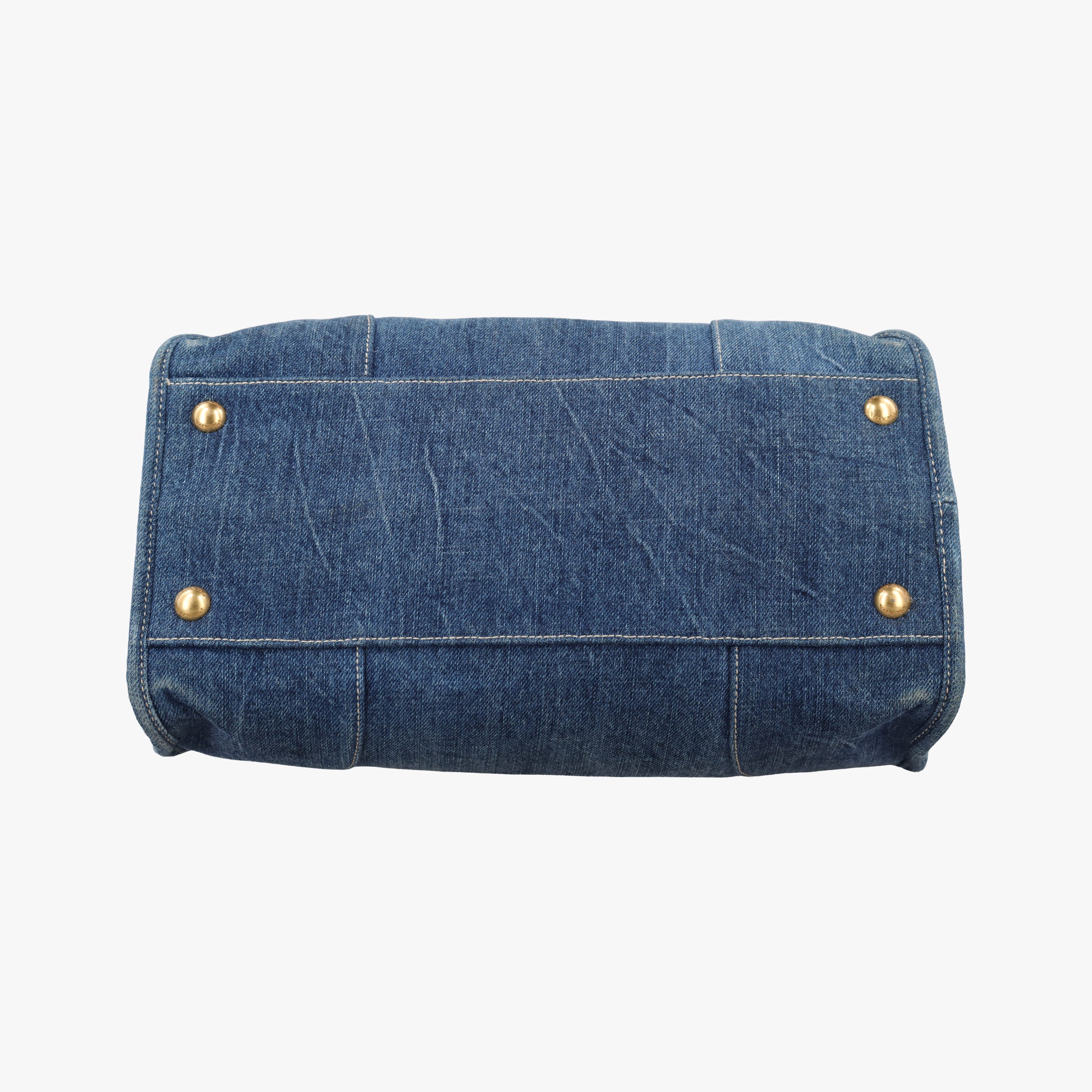 Vintage Prada Triangle logo Blue denim BN2254 handbag | stylenewstar