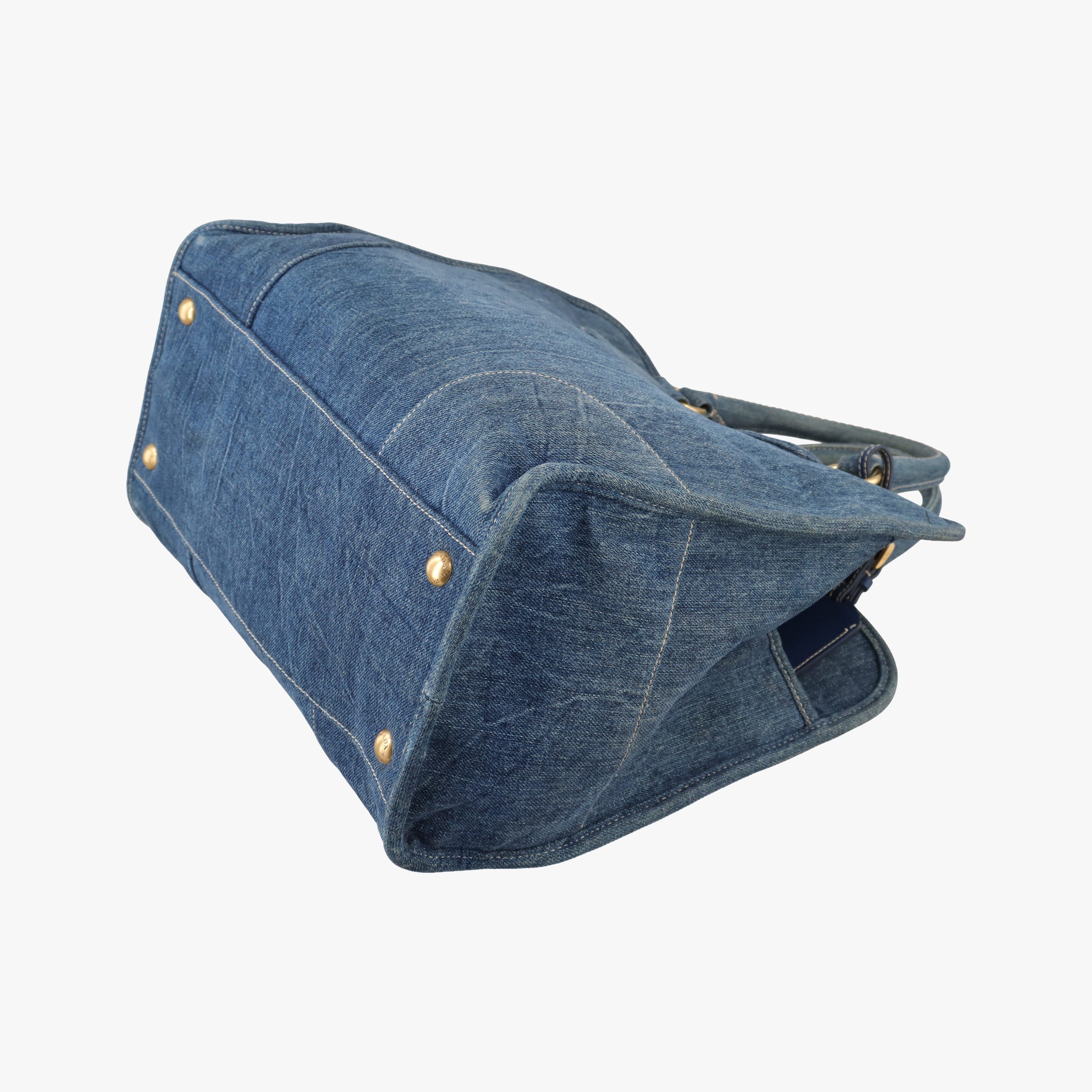 Vintage Prada Triangle logo Blue denim BN2254 handbag | stylenewstar