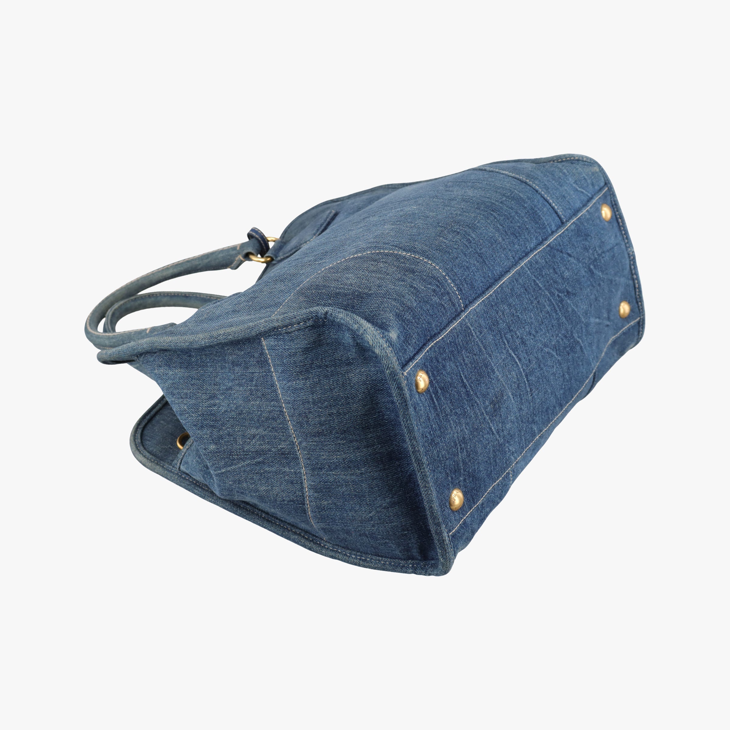 Vintage Prada Triangle logo Blue denim BN2254 handbag | stylenewstar