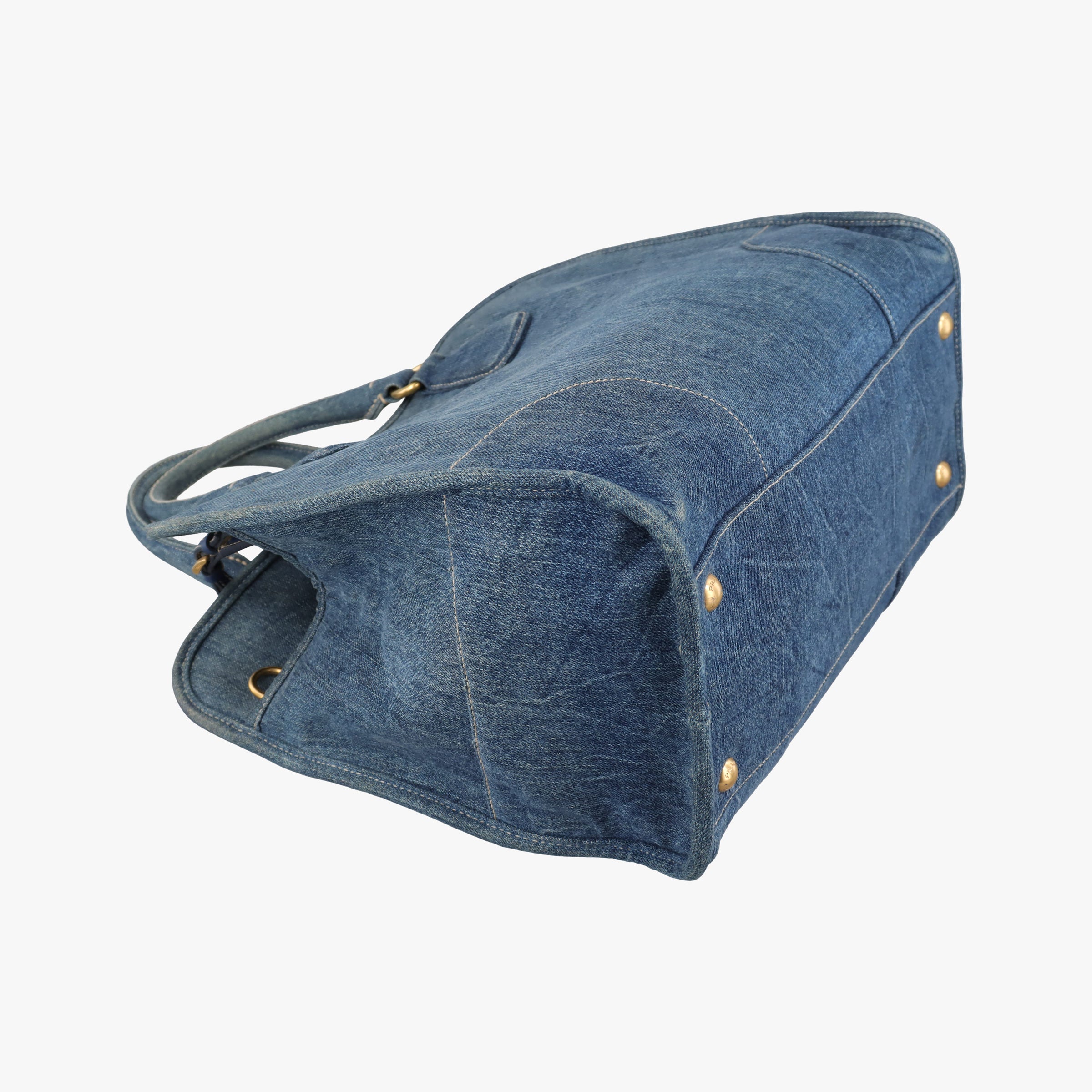 Vintage Prada Triangle logo Blue denim BN2254 handbag | stylenewstar