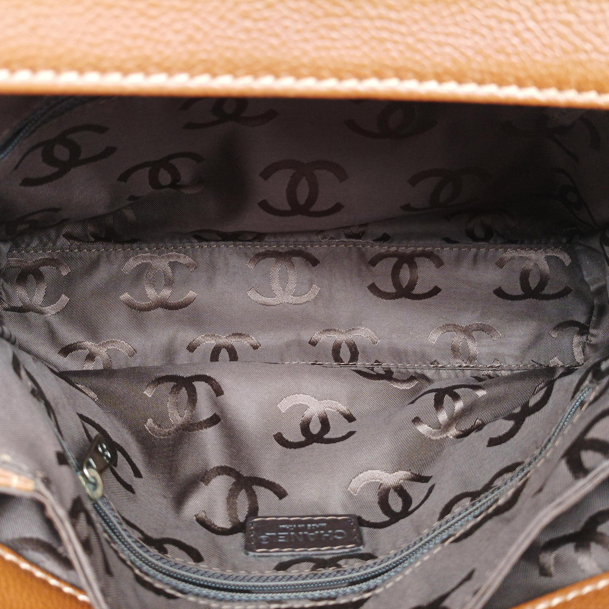 Pre-owned Chanel Coco Mark Brown Caviar Skin A16798 handbag | stylenewstar